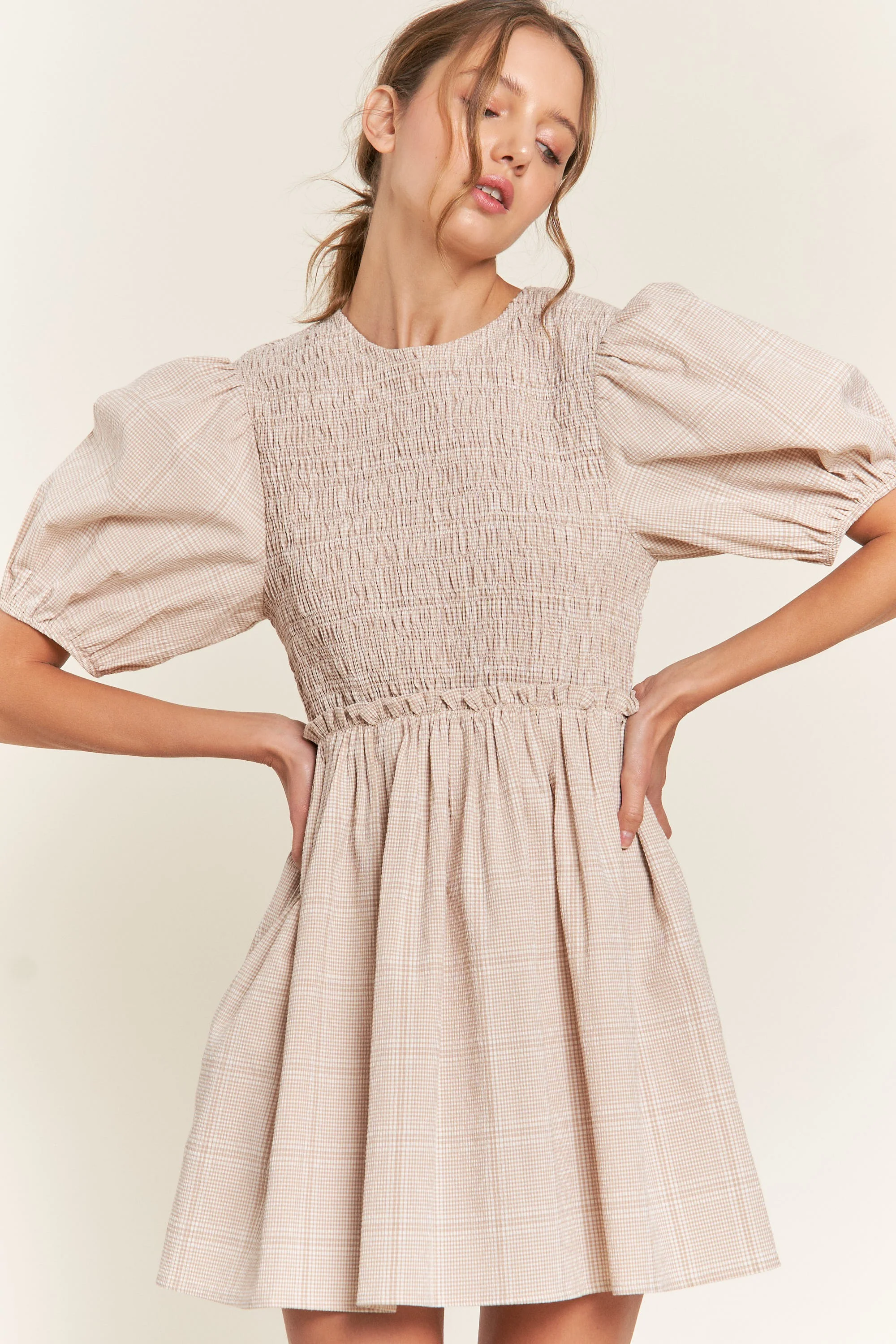 Beige Mini Dress