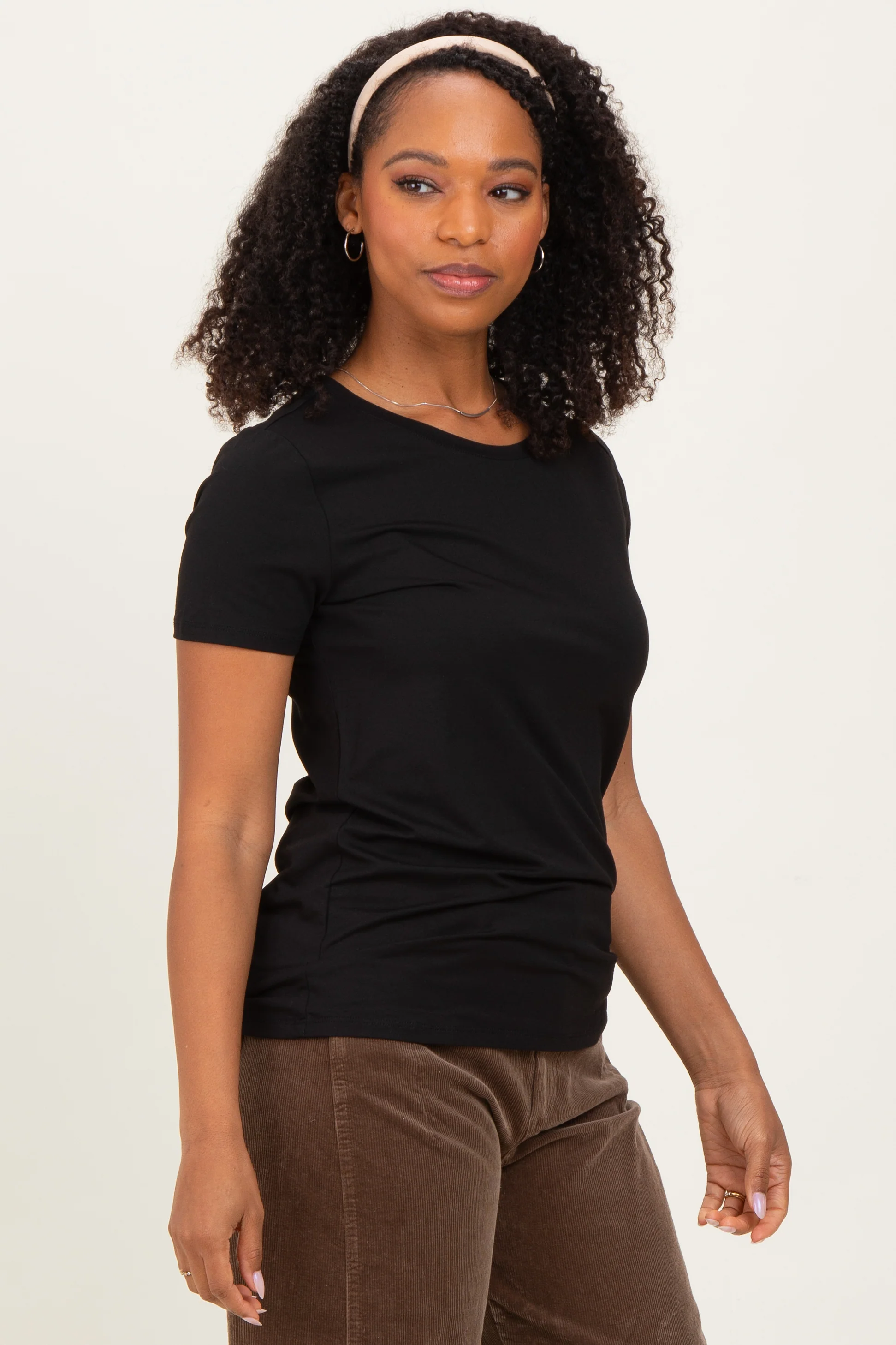 Black Basic Short Sleeve Tee - Image 3