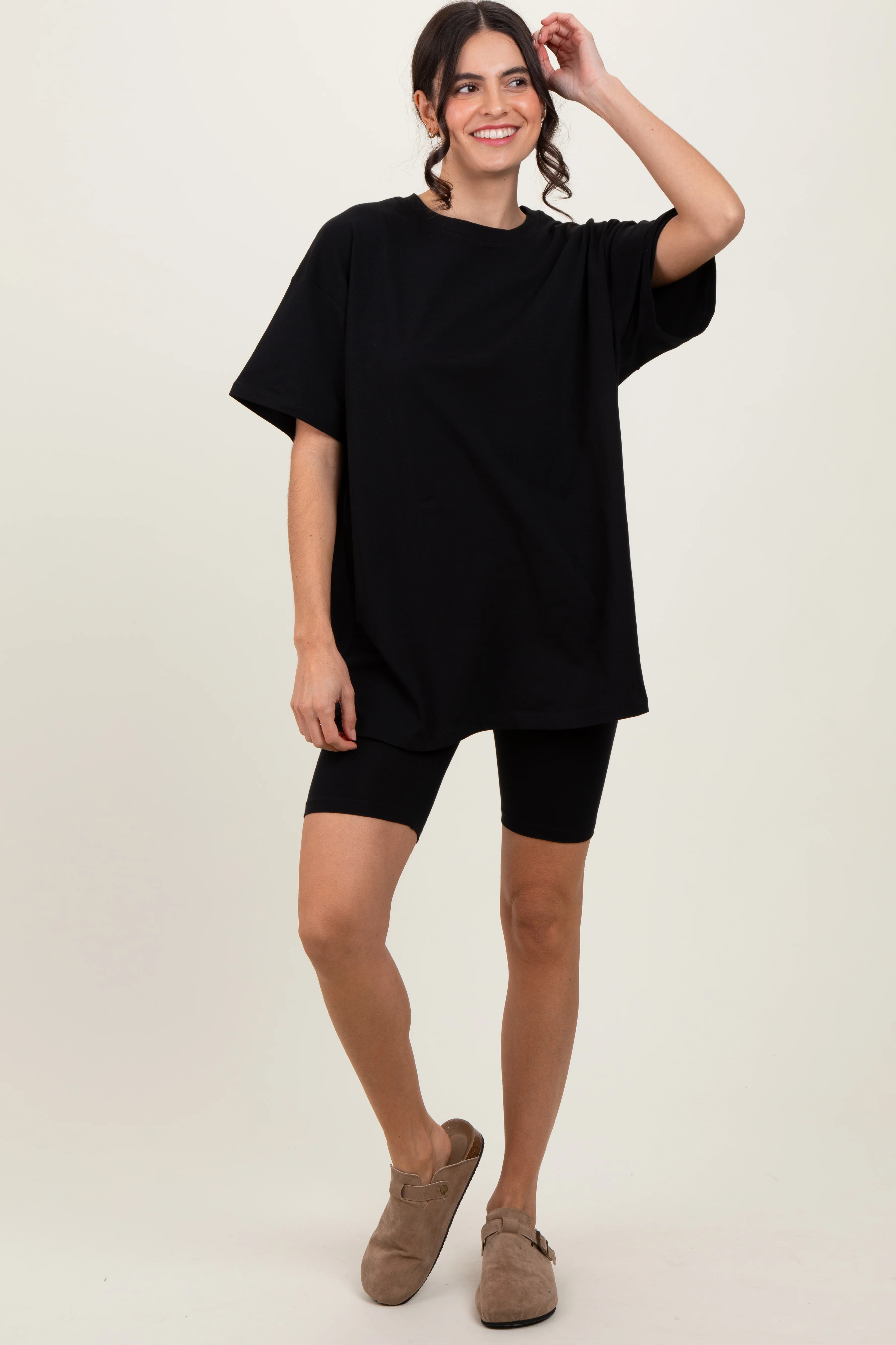 Black Biker Shorts Set - Image 2
