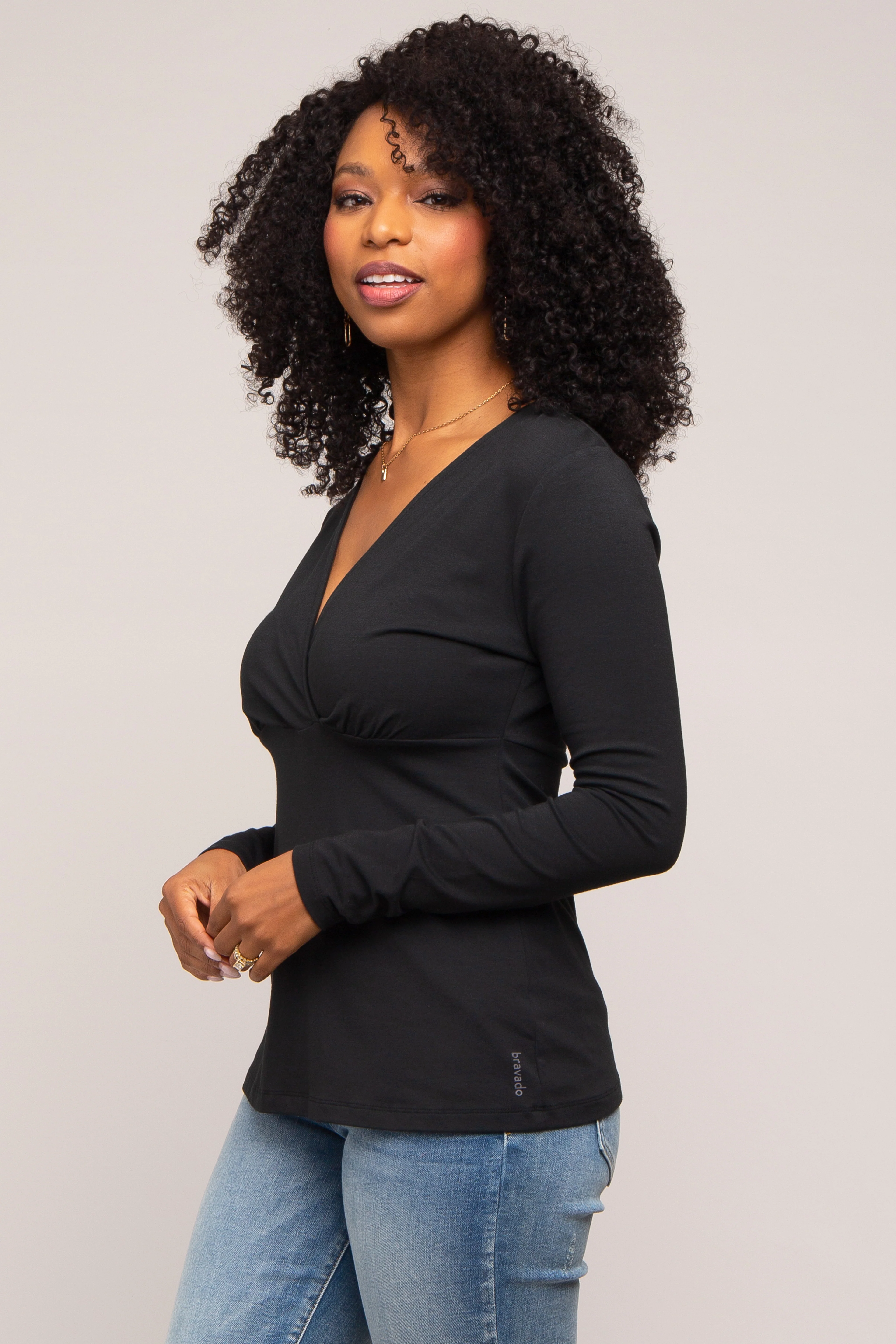 Black Bravado Designs Long Sleeve Nursing Top - Image 2