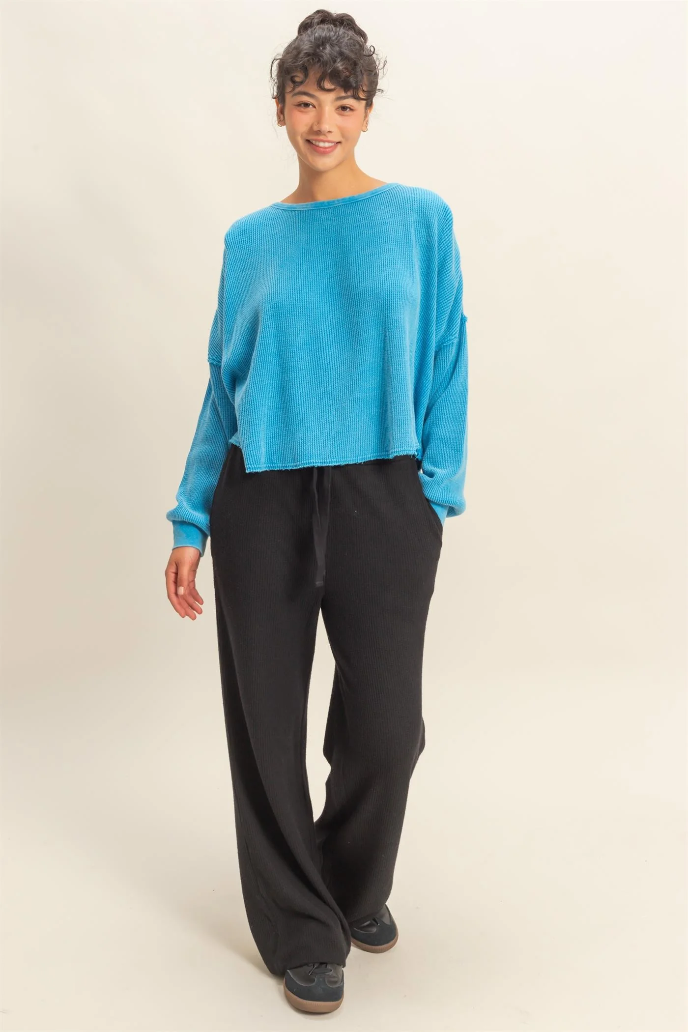 Black Brushed Ribbed Knit Maternity Lounge Pants - Image 5