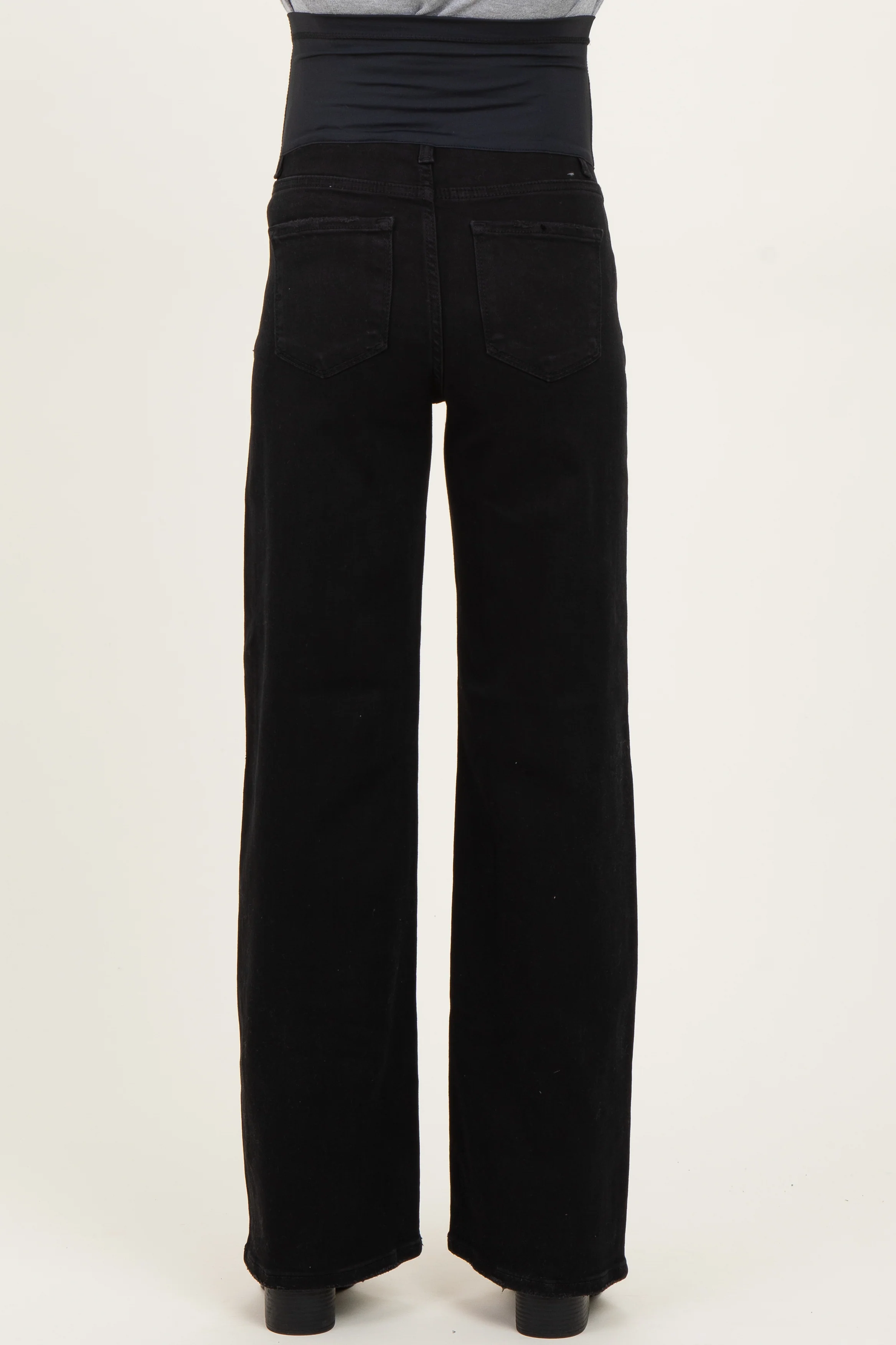 Black Classic Wide Leg Maternity Jeans - Image 5