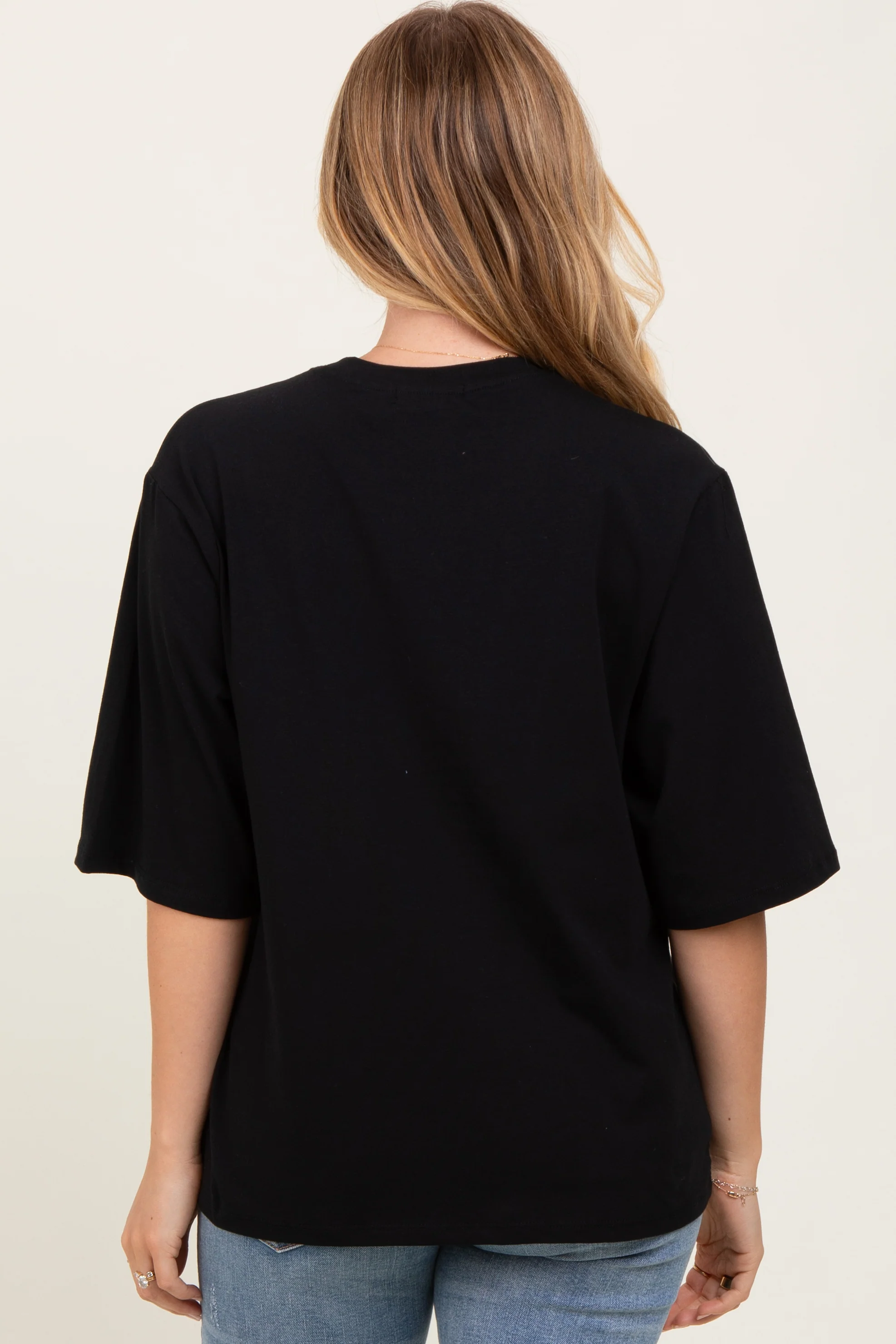 Black Crew Neck Oversized Tee - Image 3