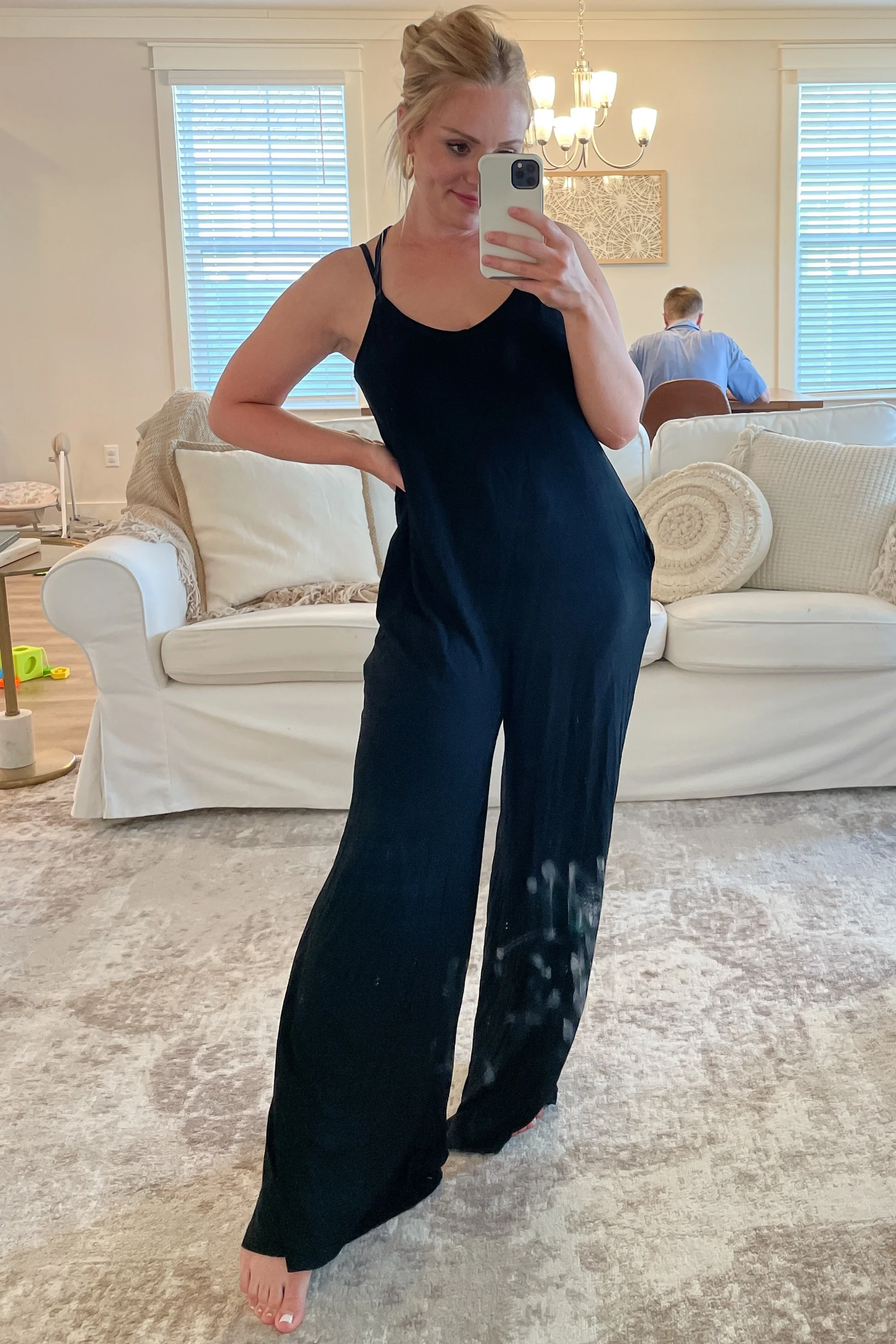 Black Cross Back Wide Leg Jumpsuit - Image 6
