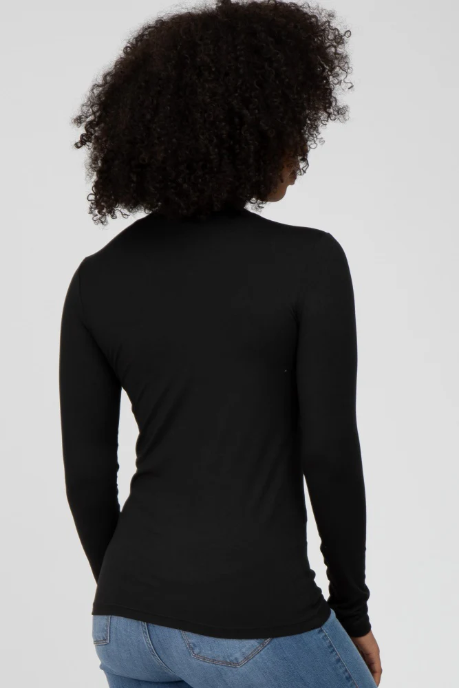 Black Long Sleeve Basic Top - Image 4