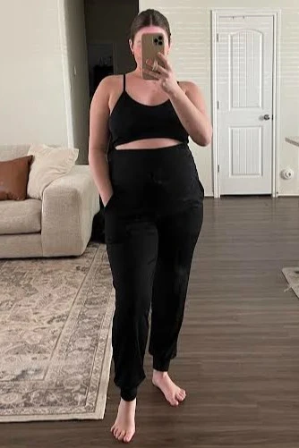Black Maternity Band Jogger Pants - Image 6