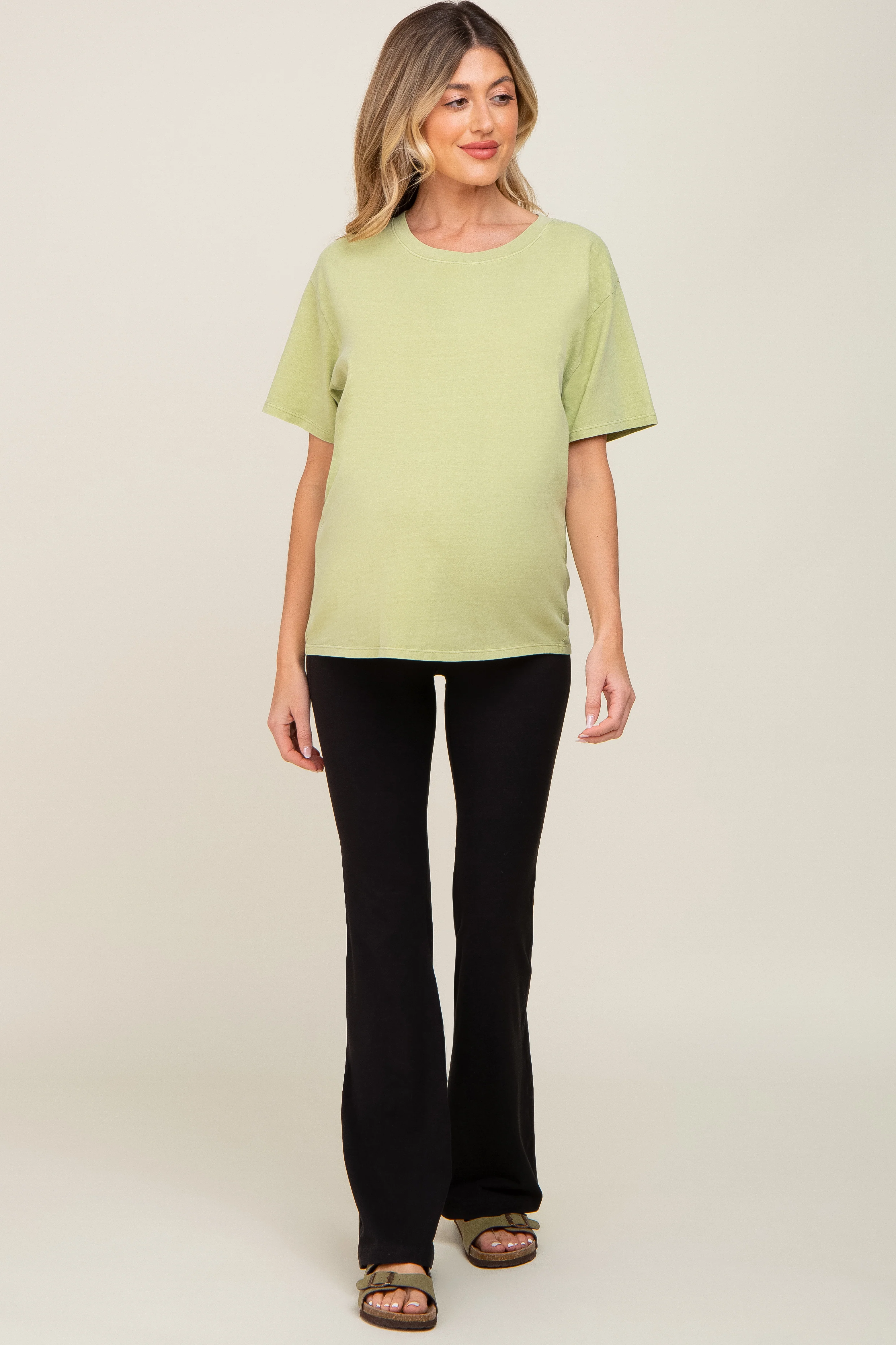 Black Maternity Flared Leggings - Image 5