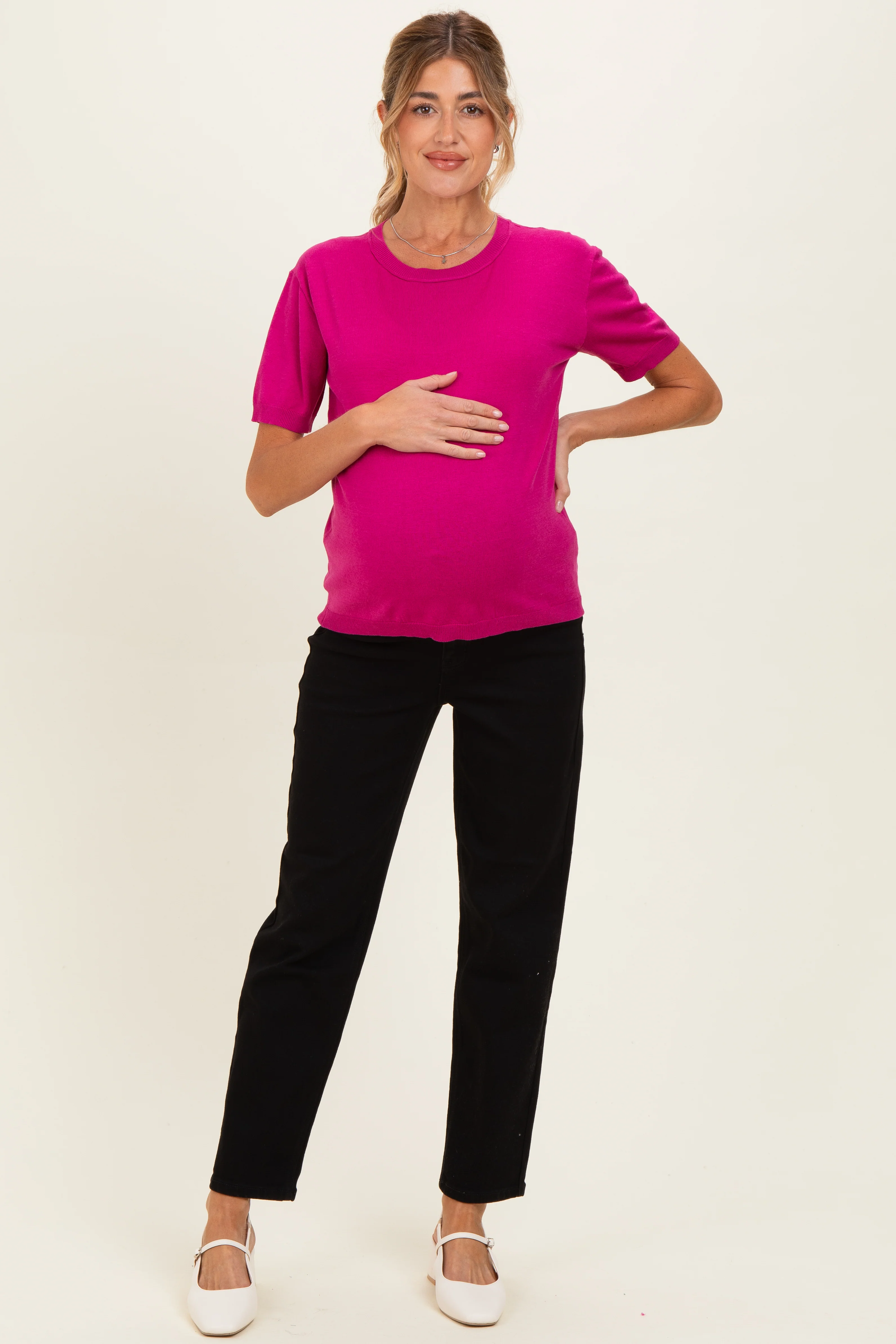 Black Maternity Mom Jeans - Image 3