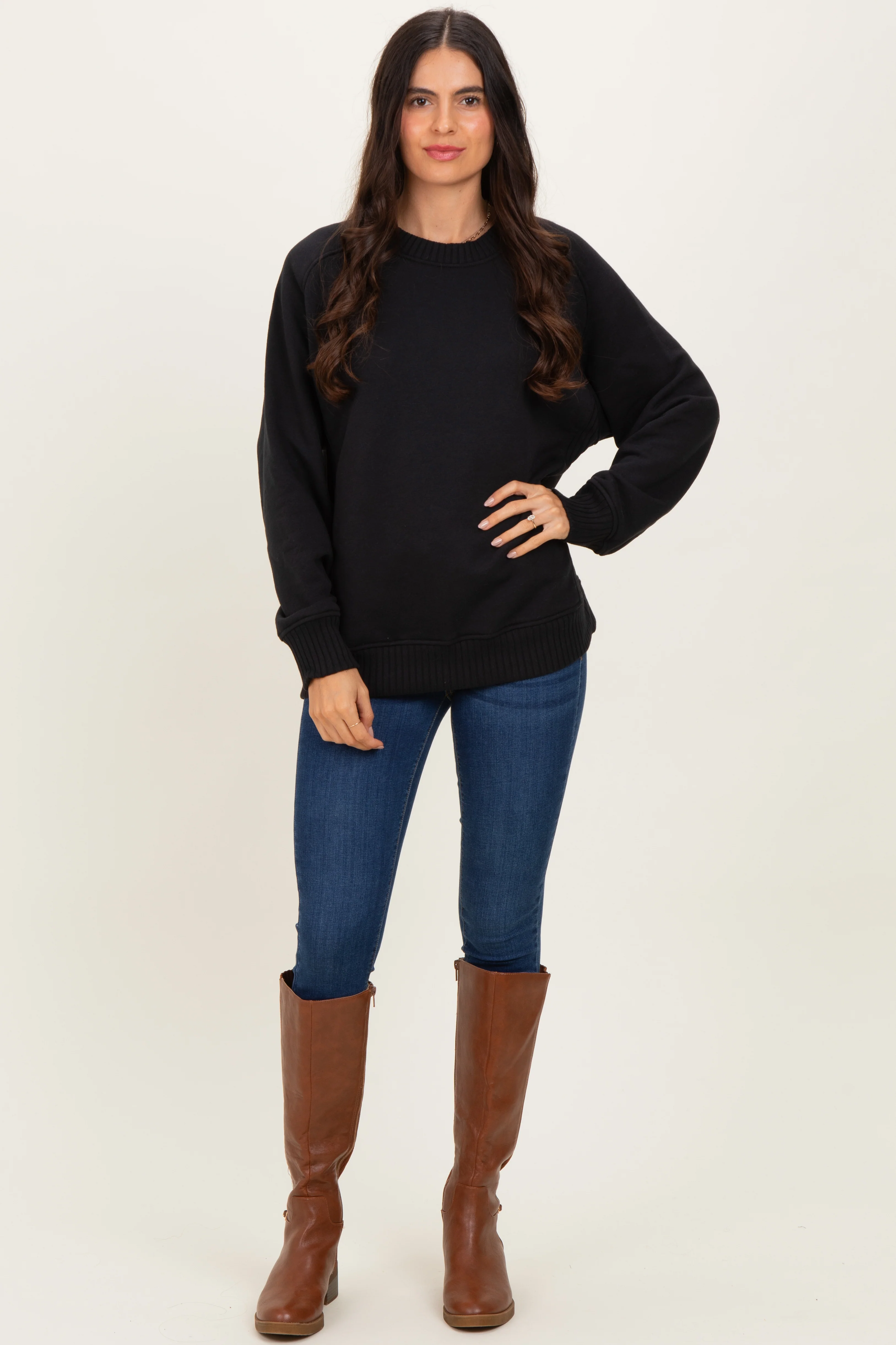 Black Pullover Terry Crewneck - Image 4