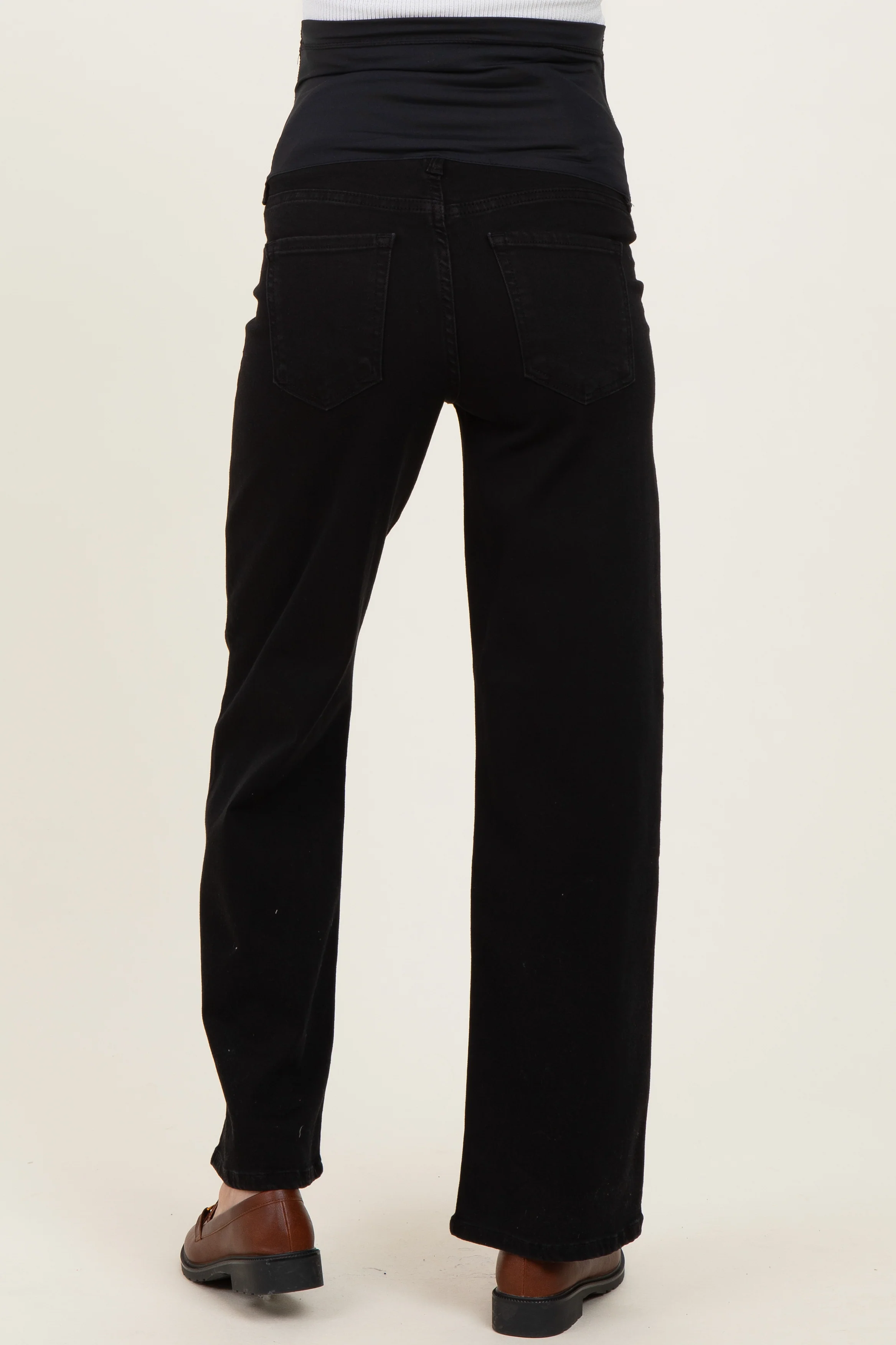 Black Relaxed Straight Maternity Jeans - Image 4