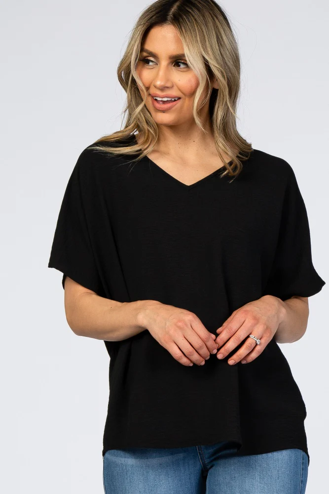 Black Short Sleeve Maternity Blouse - Image 5