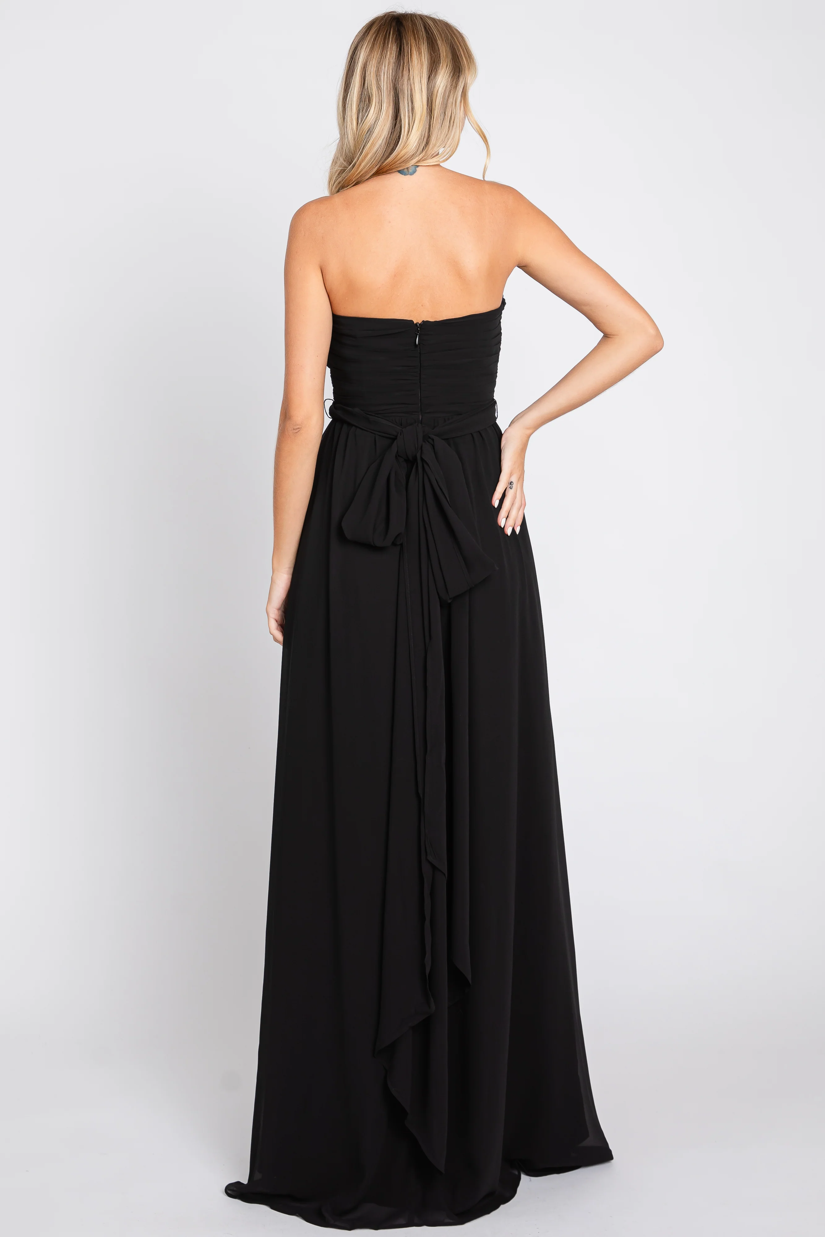 Black Sweetheart Convertible Chiffon Gown - Image 3