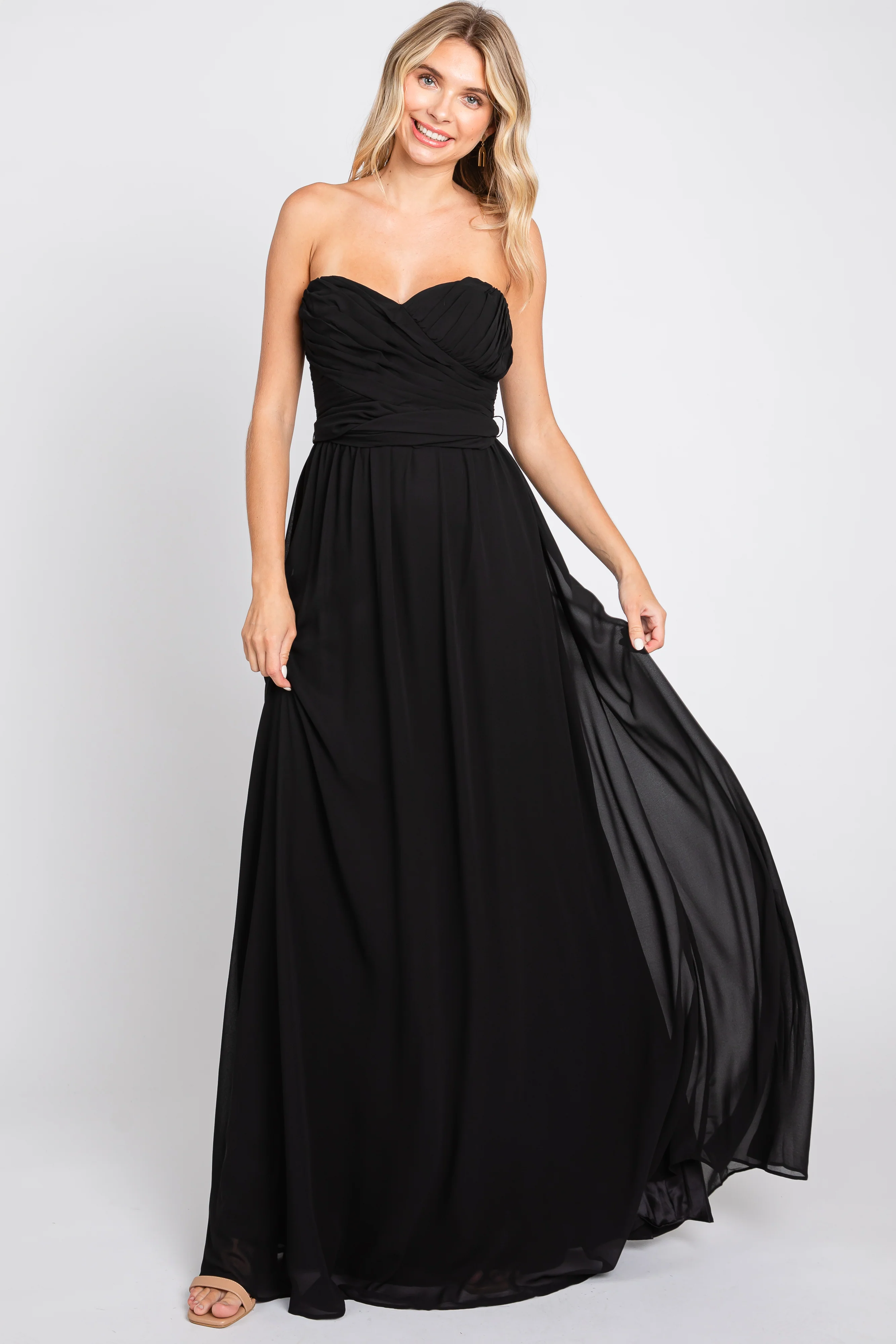 Black Sweetheart Convertible Chiffon Gown - Image 4