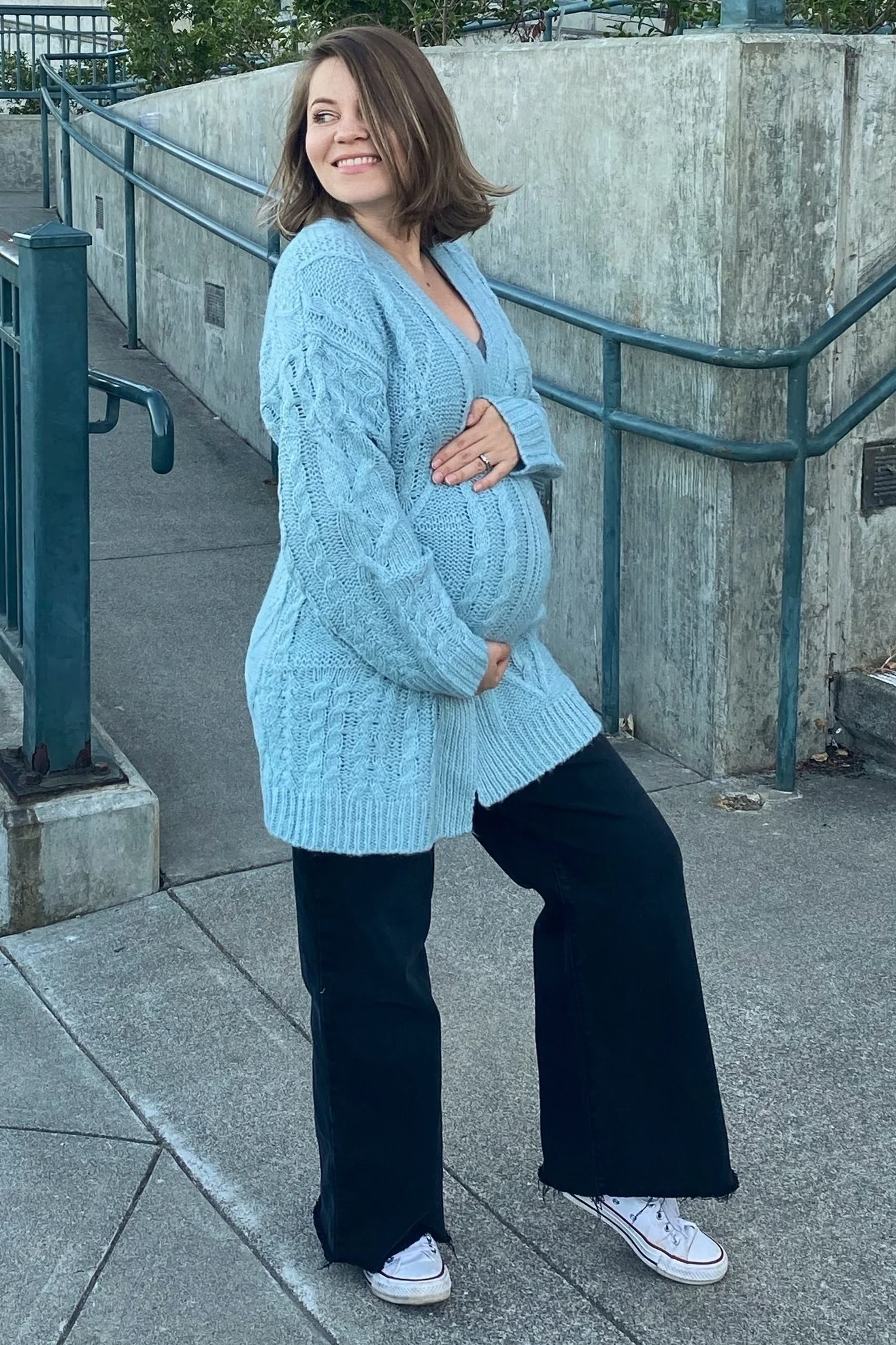 Black Wide Leg Raw Hem Maternity Jeans - Image 9