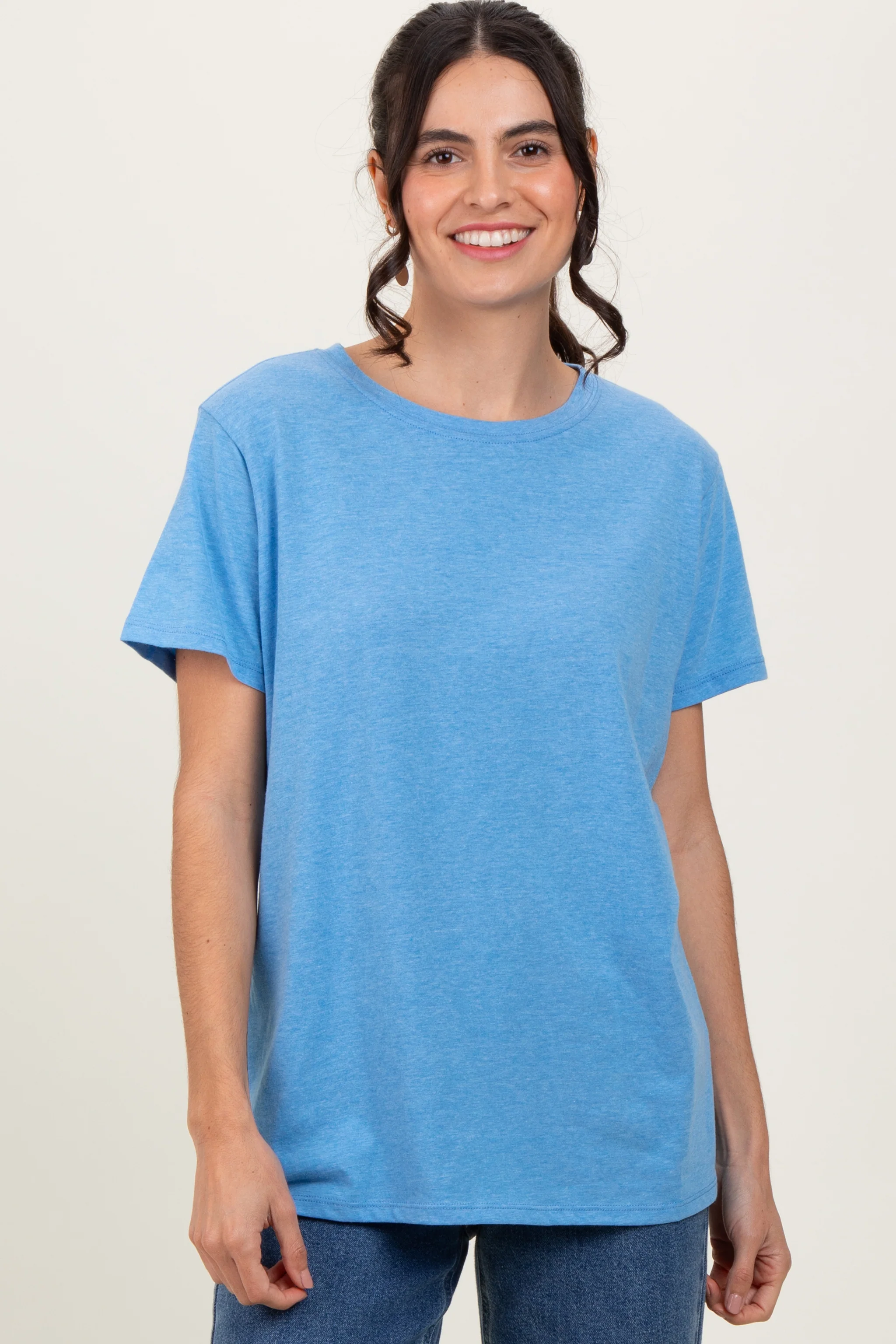 Blue Basic Maternity Tee - Image 3