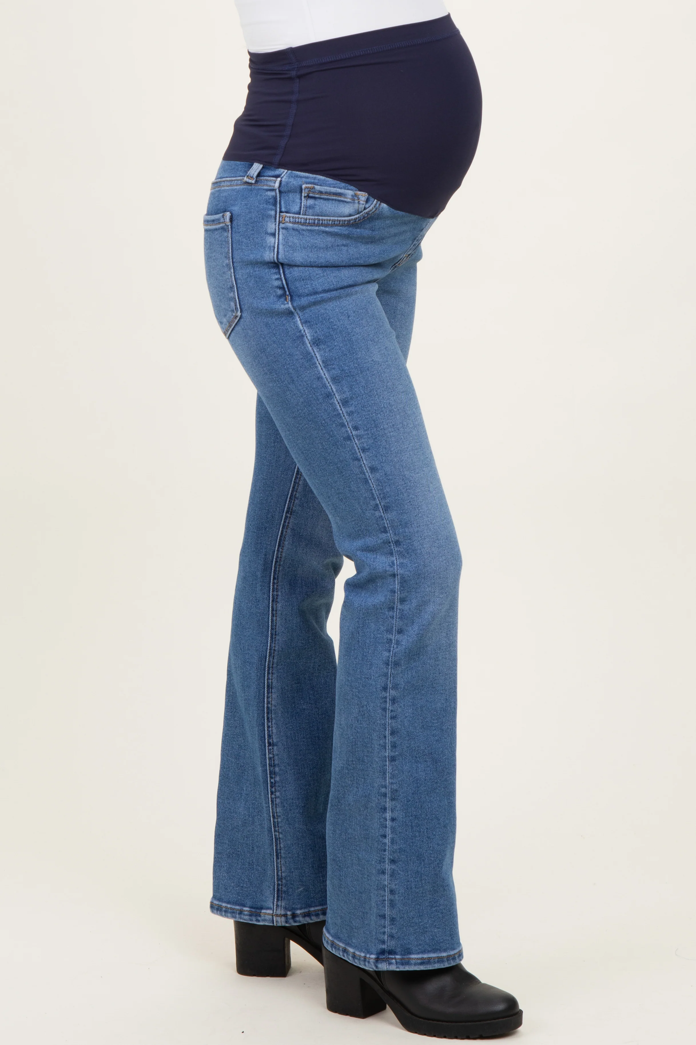 Blue Classic Wash Maternity Bootcut Jeans - Image 3