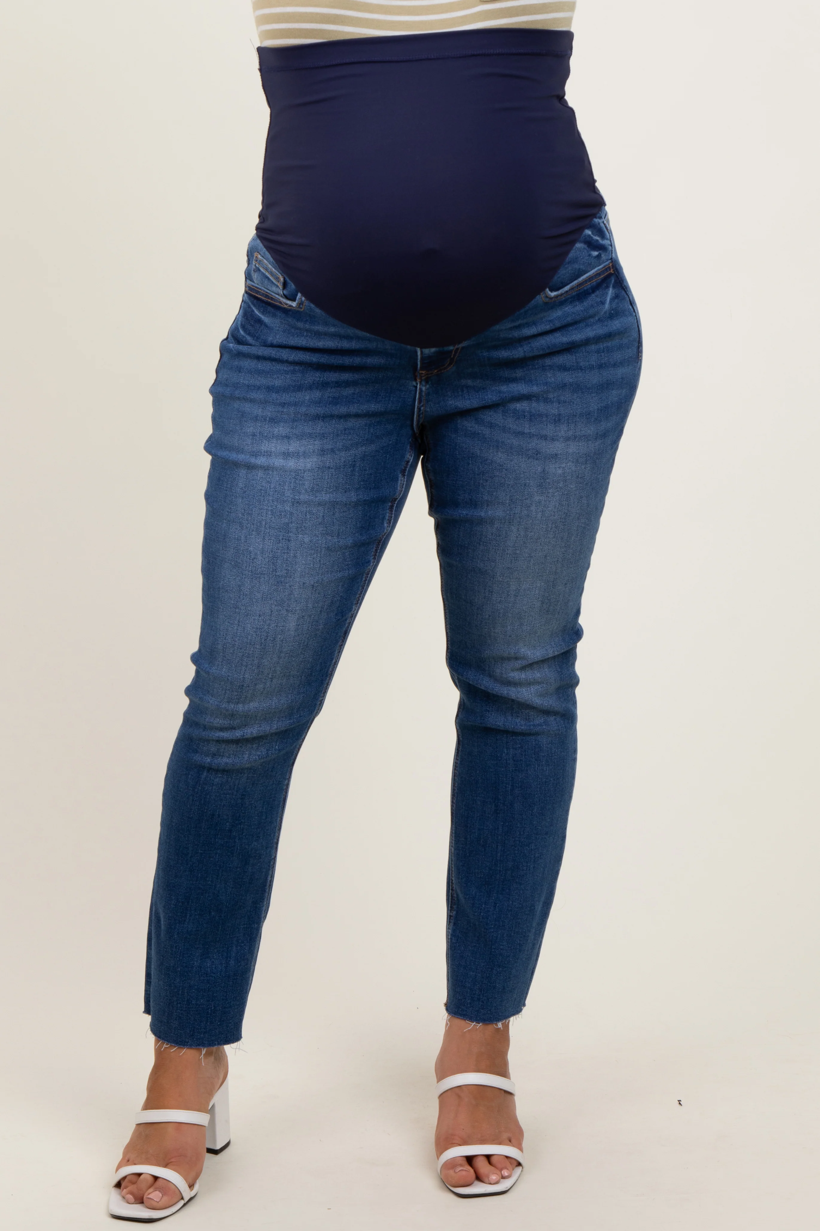 Blue Straight Leg Maternity Plus Jeans - Image 2