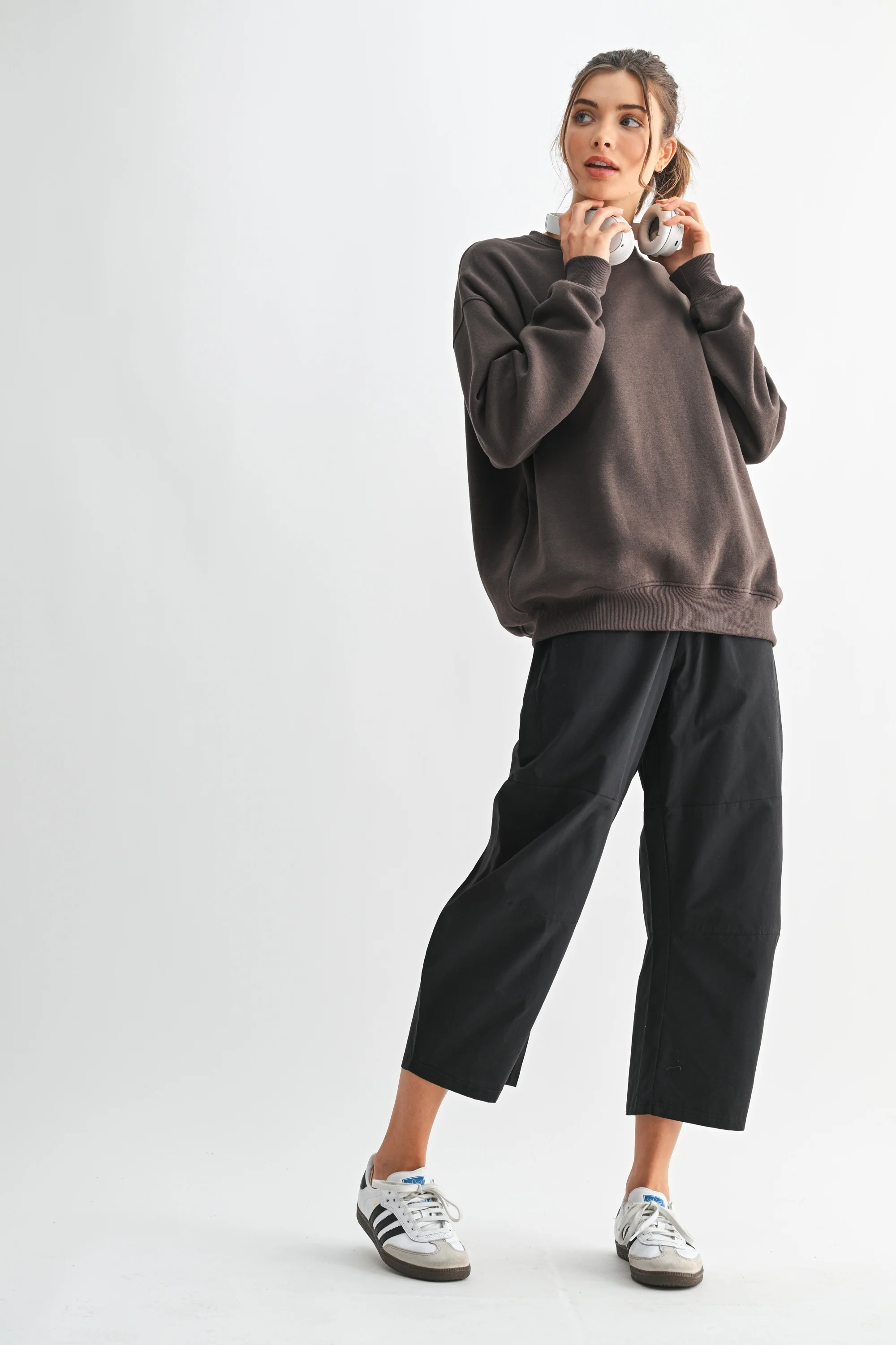 Brown Oversized Fleece Sweatshirt - Image 4