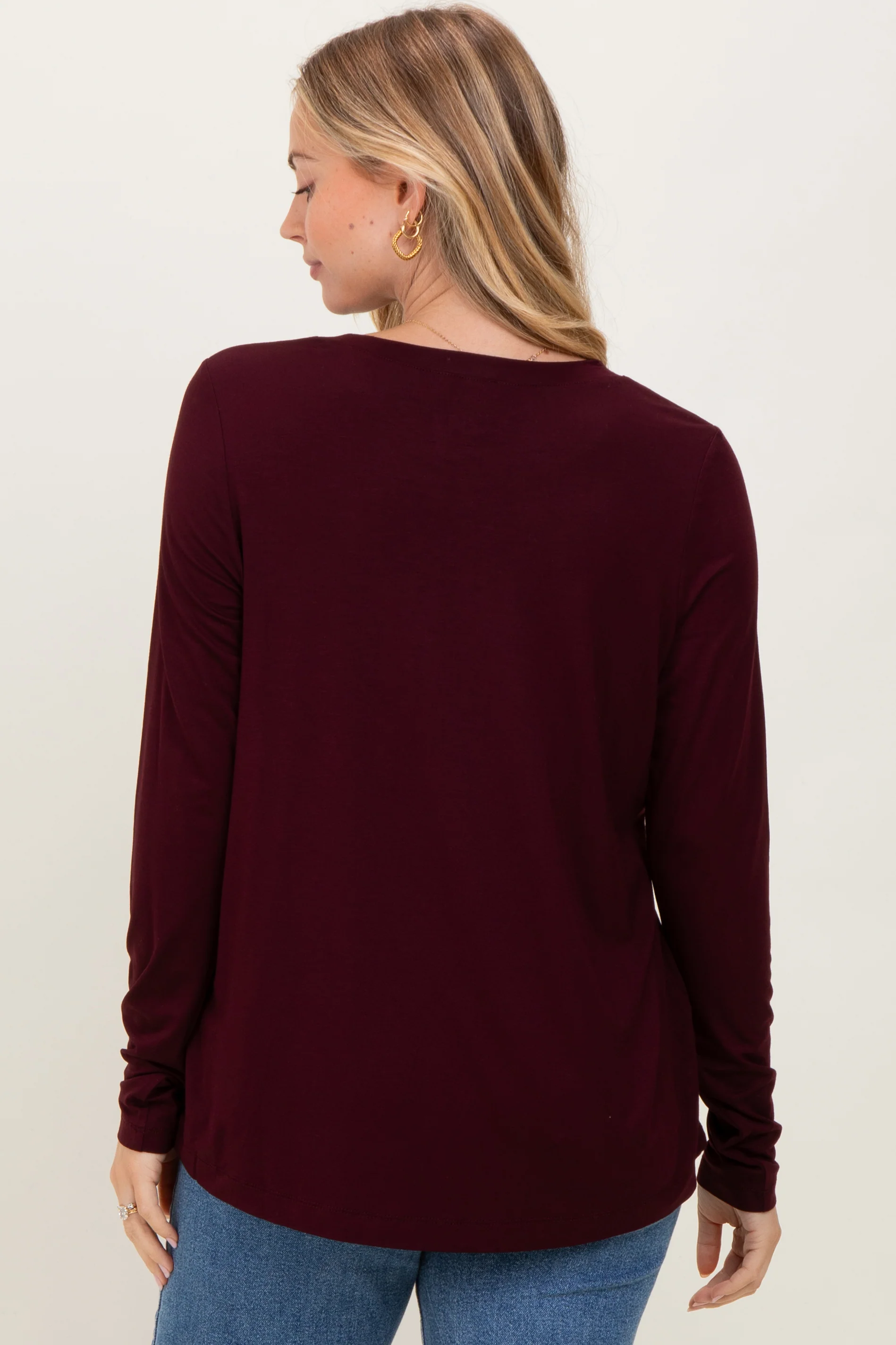 Burgundy Long Sleeve Top - Image 4