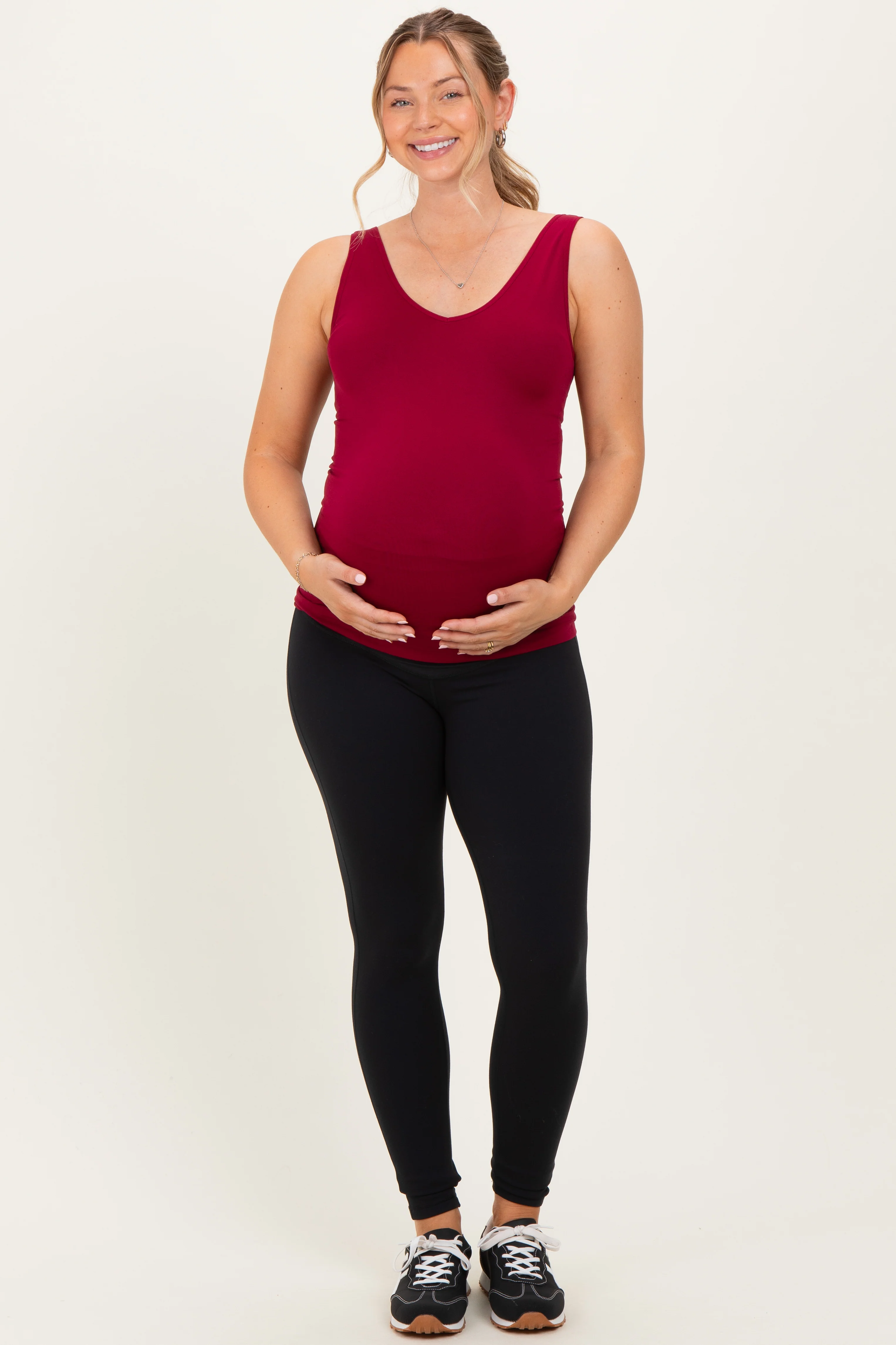 Cabernet Sleeveless Fitted Maternity Tank Top - Image 4