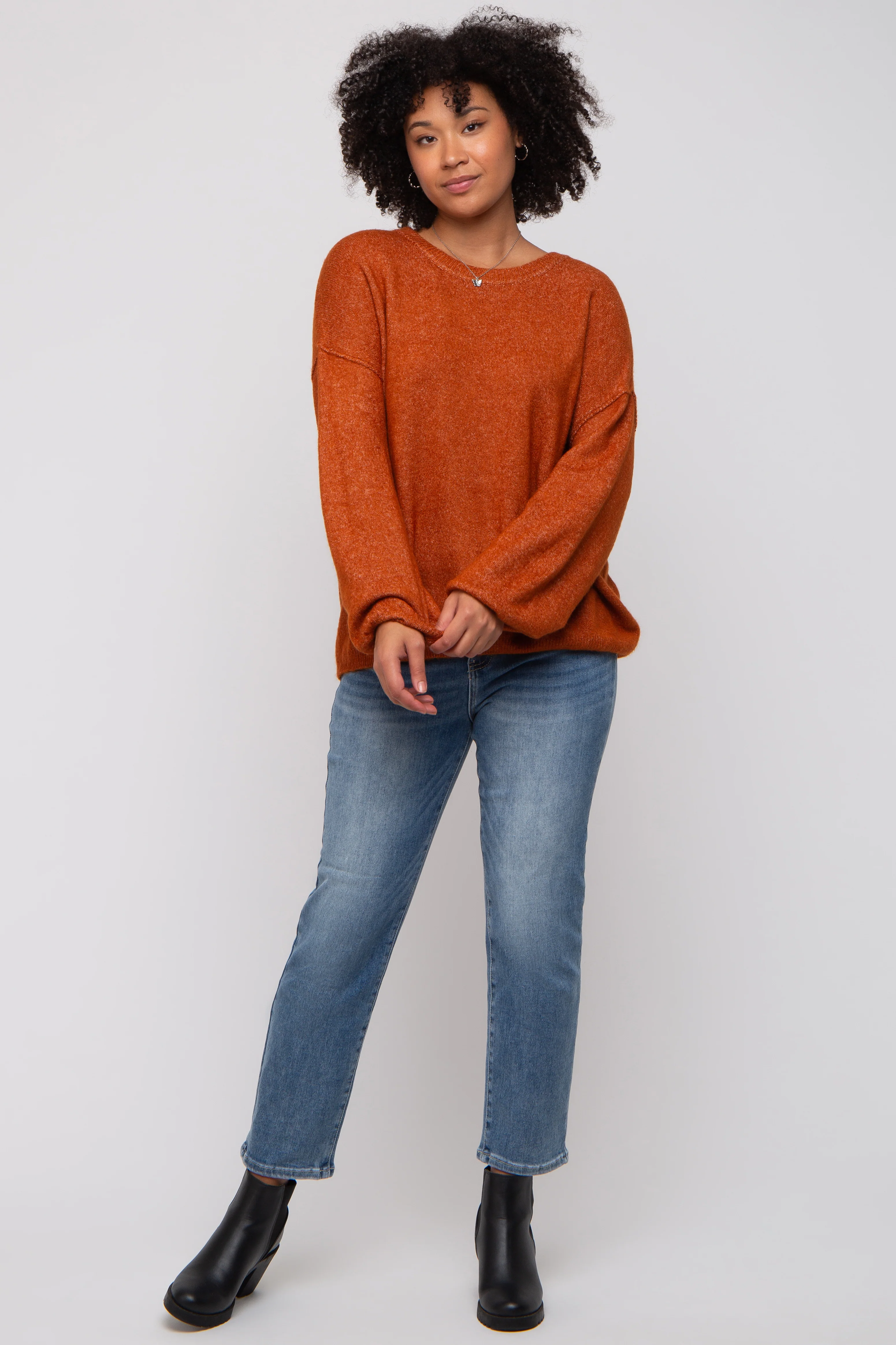 Camel Basic Drop Shoulder Sweater - Image 5
