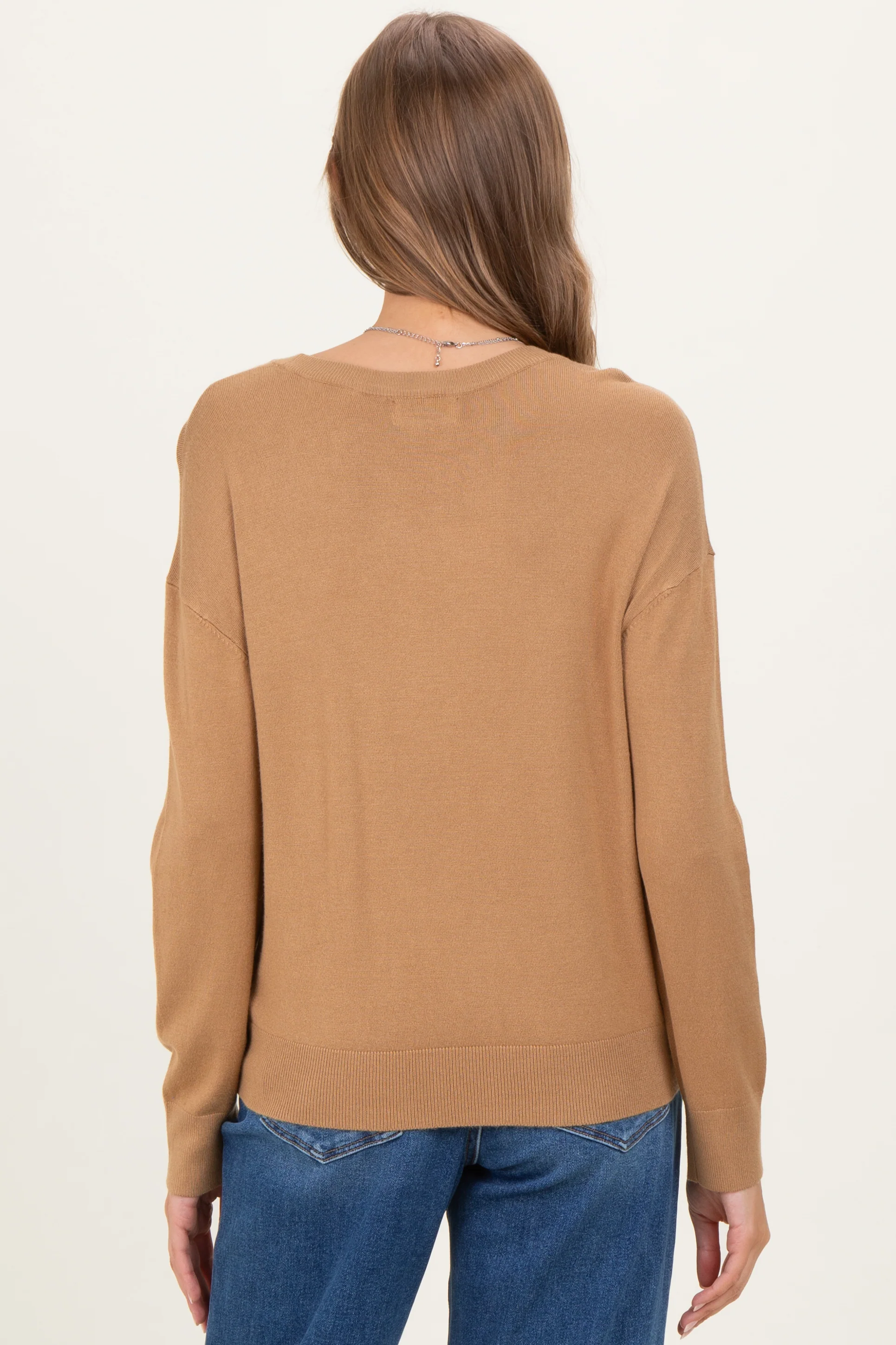 Camel Classic Crew Neck Maternity Sweater - Image 4