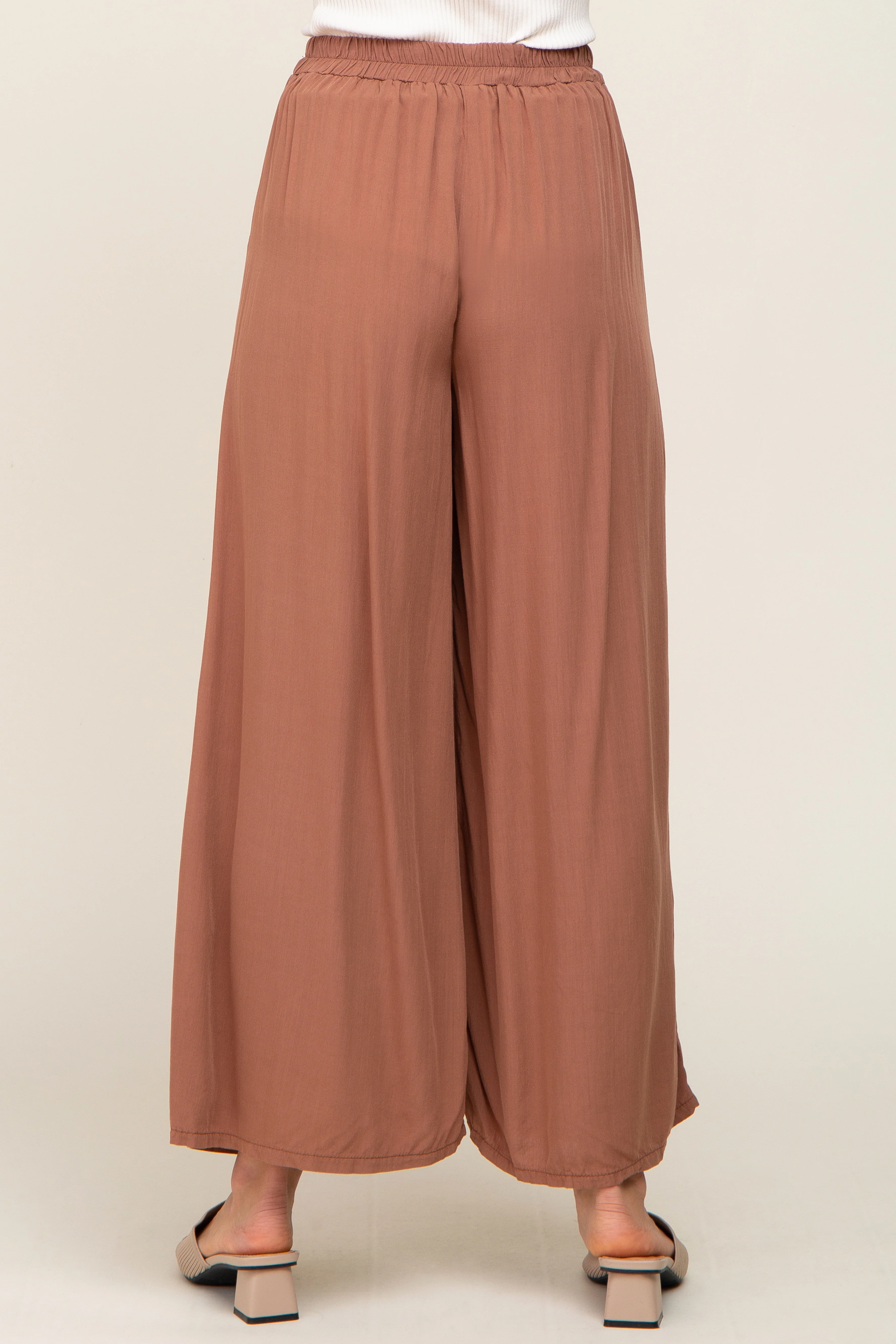 Camel Wide Leg Lightweight Pants - Image 4