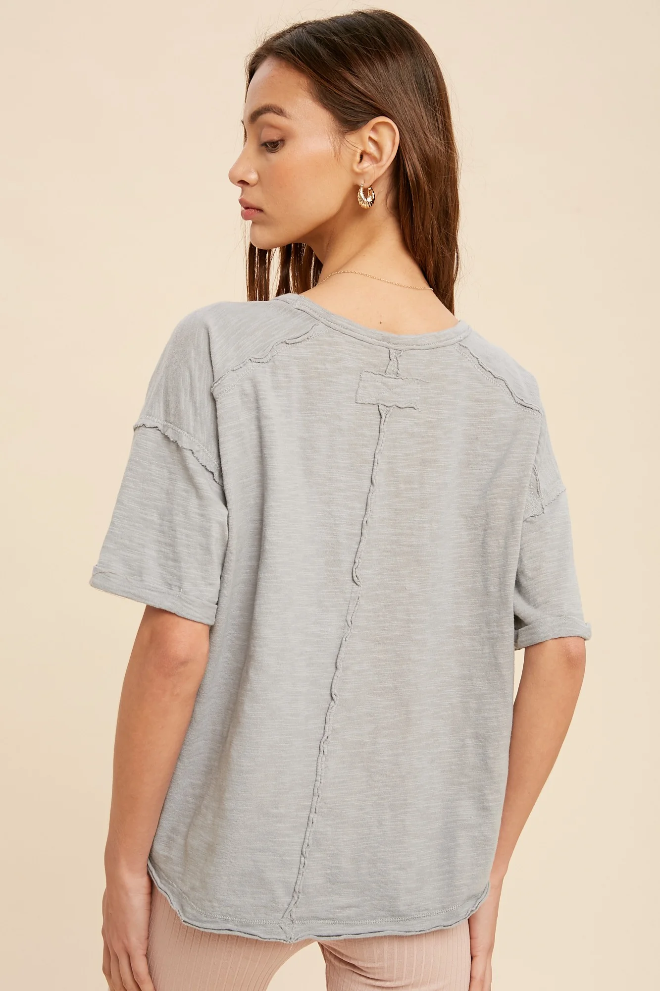 Chambray Garment Washed Short Sleeve Pocket Tee - Image 3