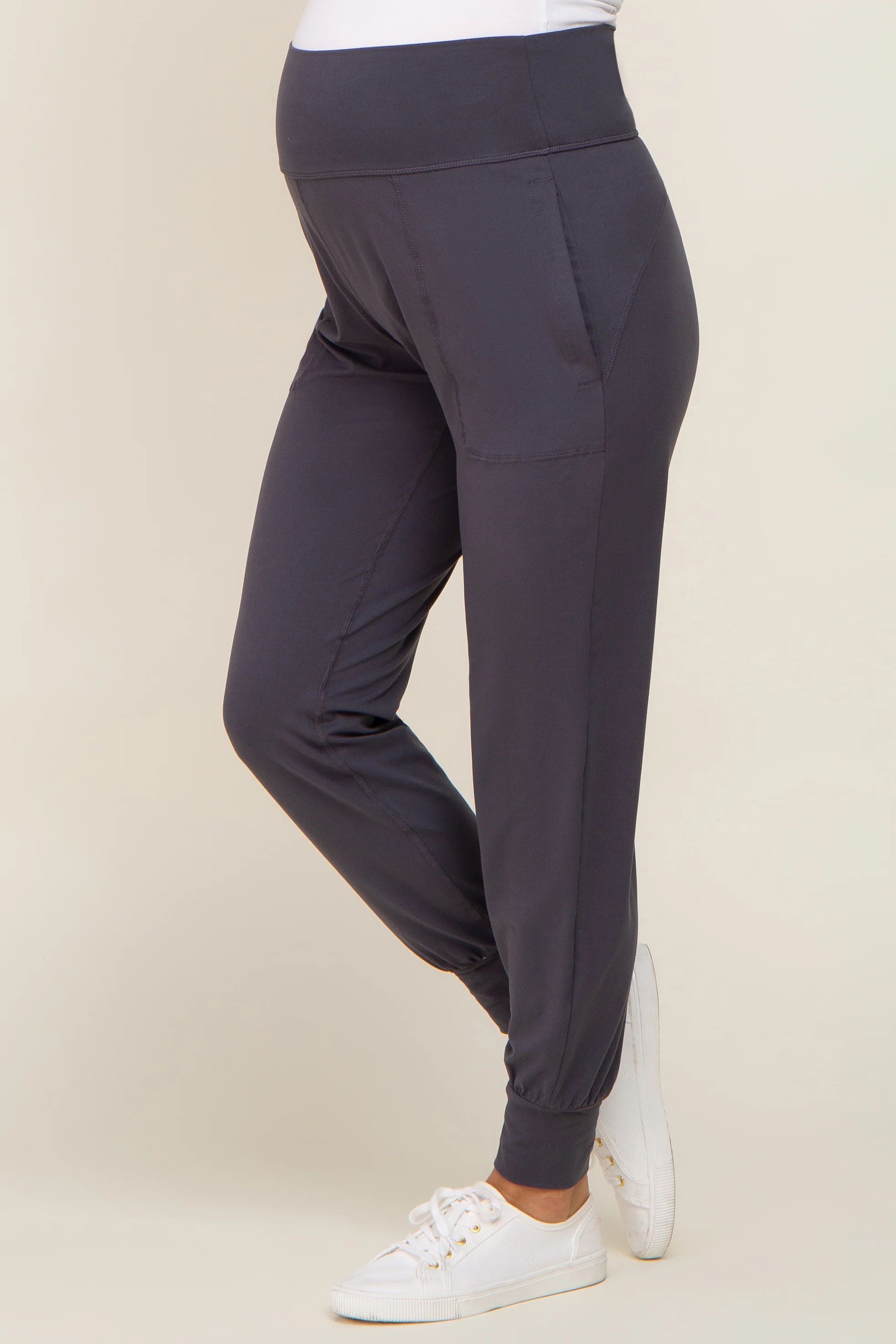 Charcoal Soft Maternity Jogger Pants - Image 3
