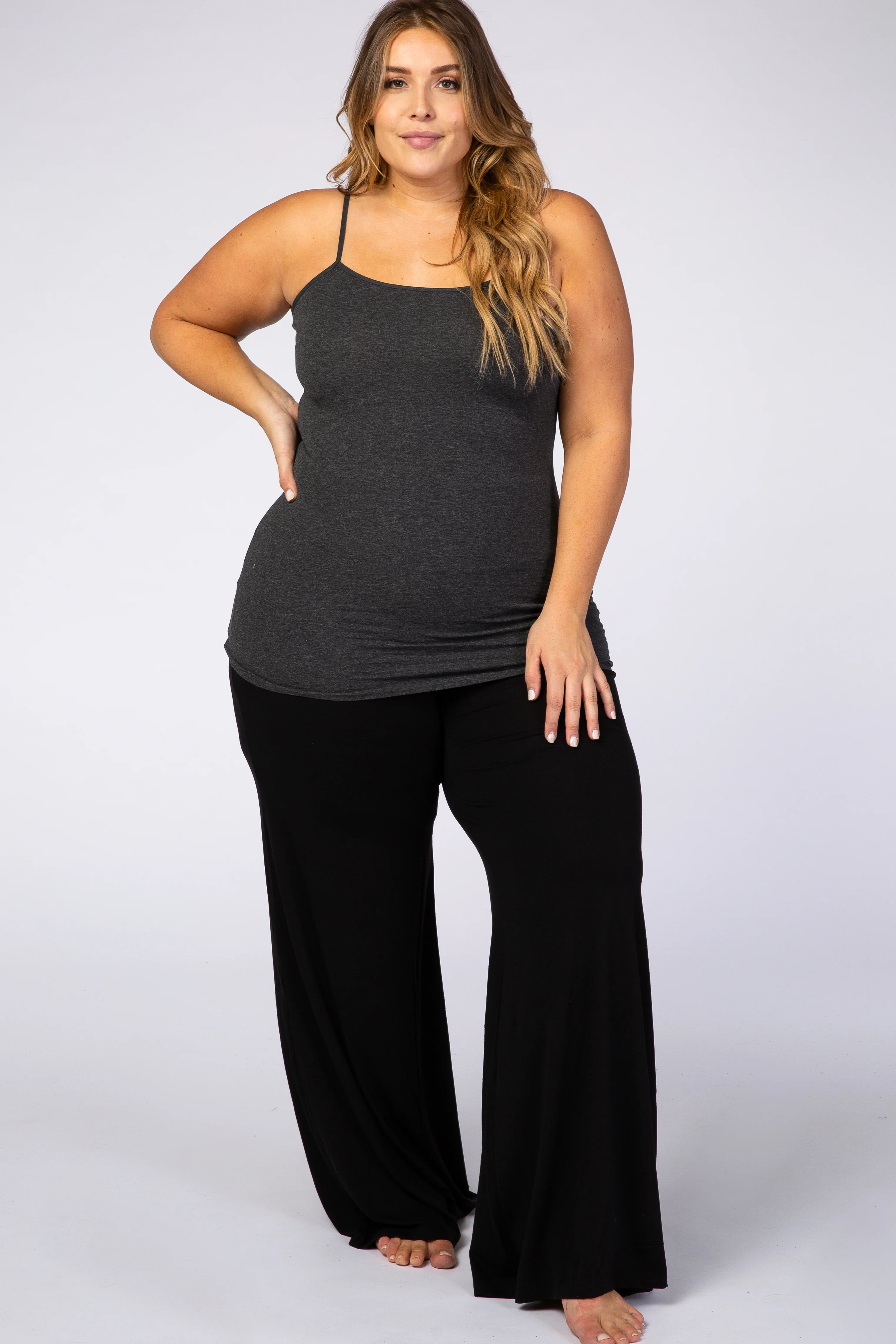 Charcoal Solid Maternity Plus Cami - Image 4