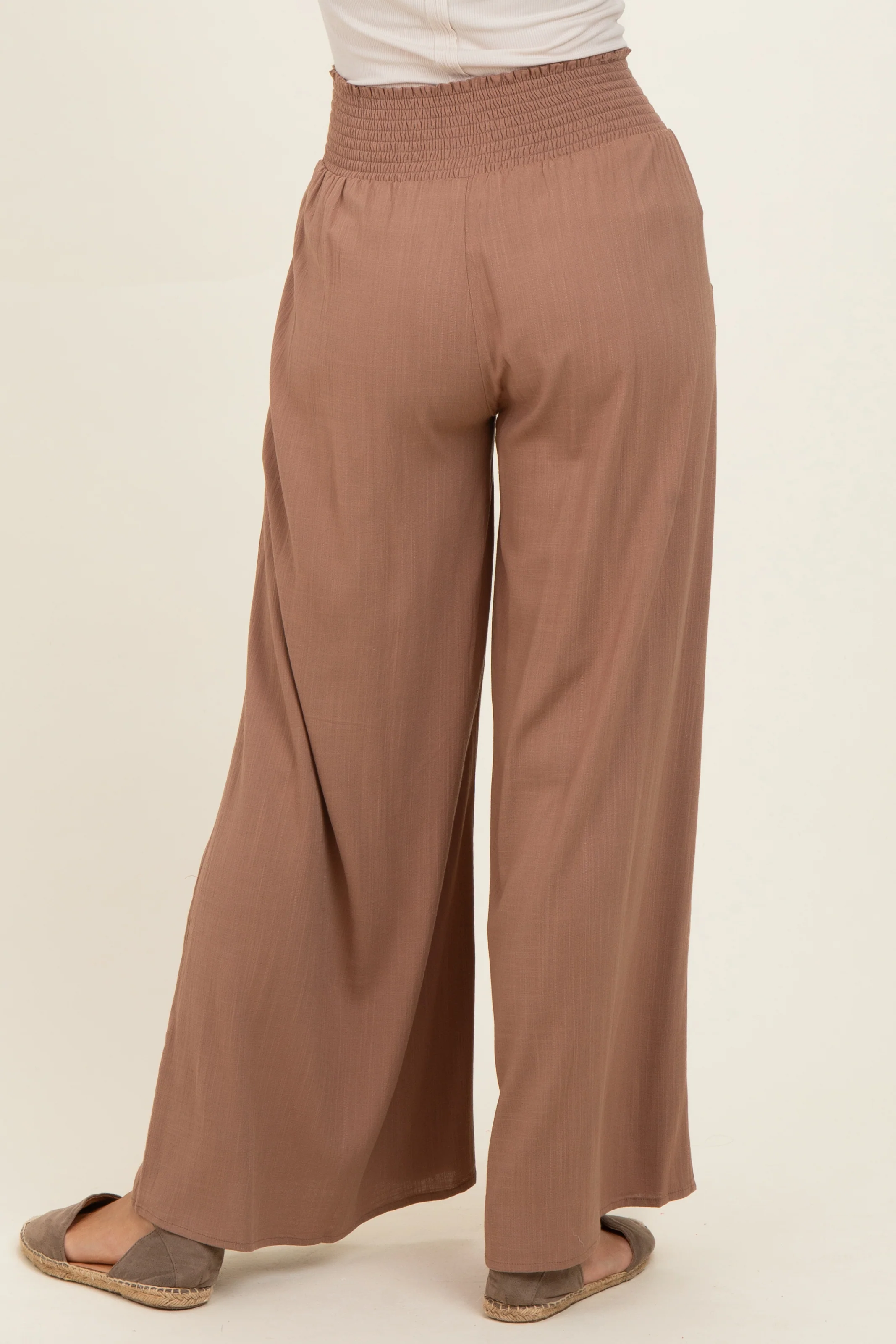 Cocoa Smocked Waistband Wide Leg Lounge Pants - Image 4