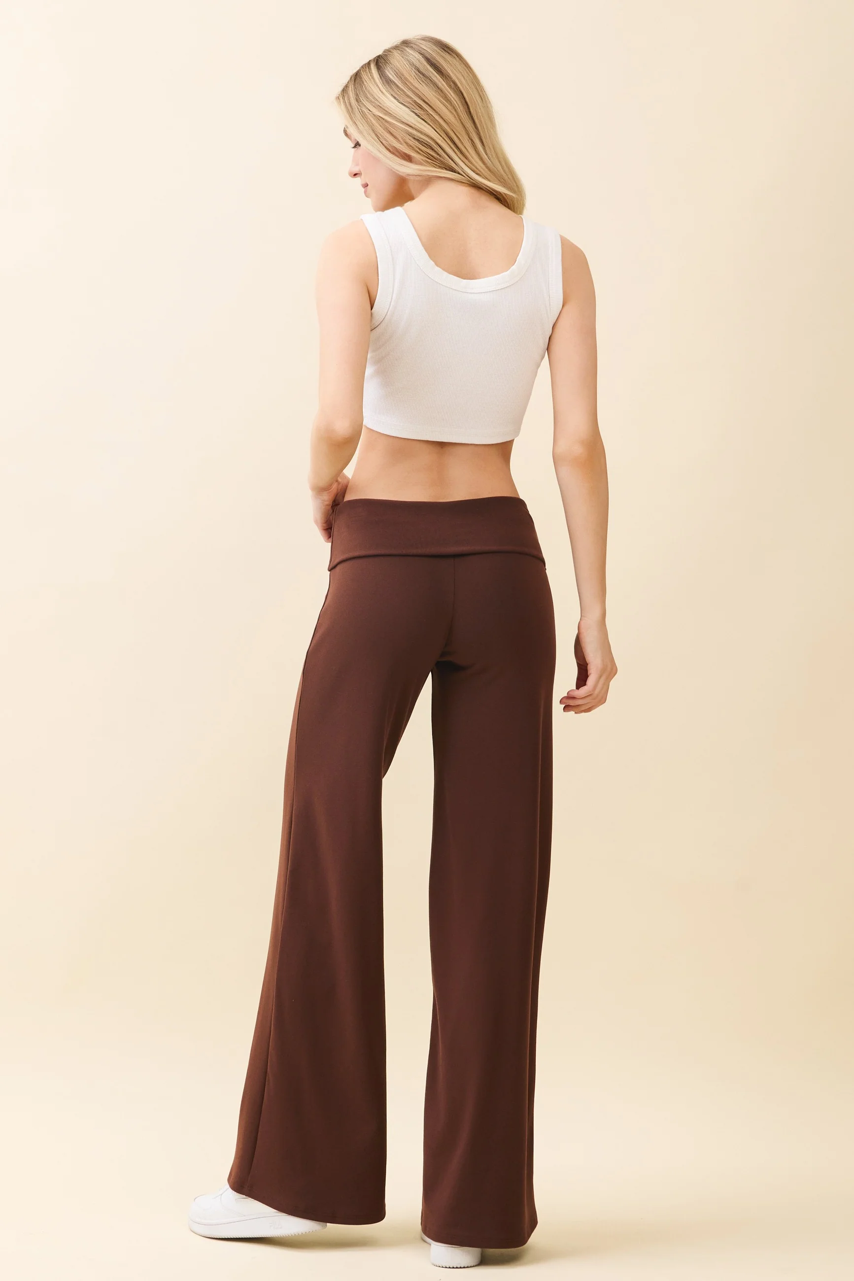Cocoa Wide Leg Fold Over Lounge Pants - Image 3