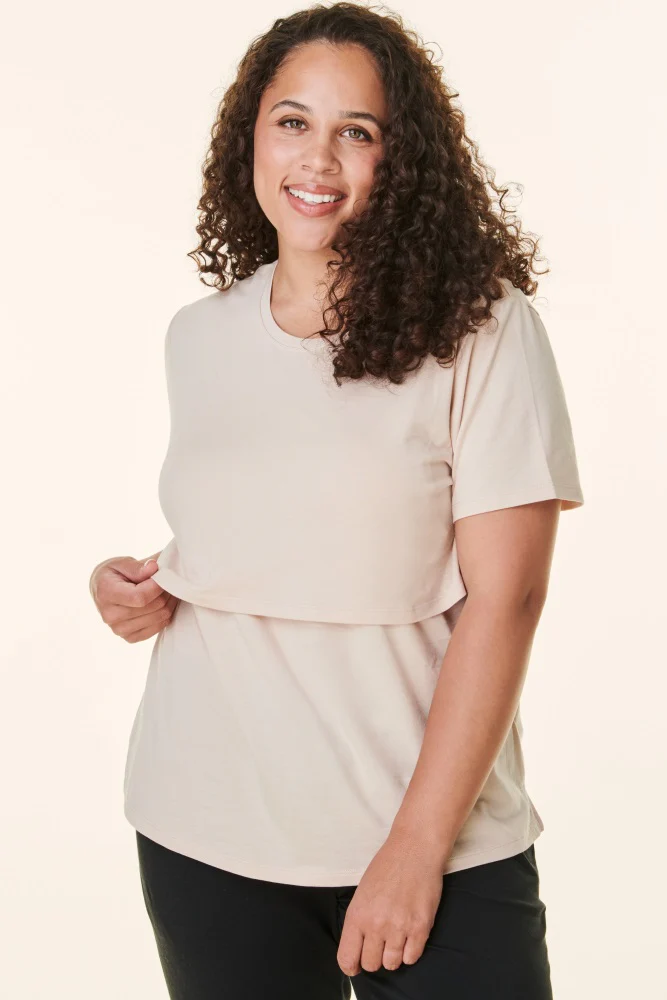 Cream Bravado Lift Up Nursing/Maternity Top - Image 4