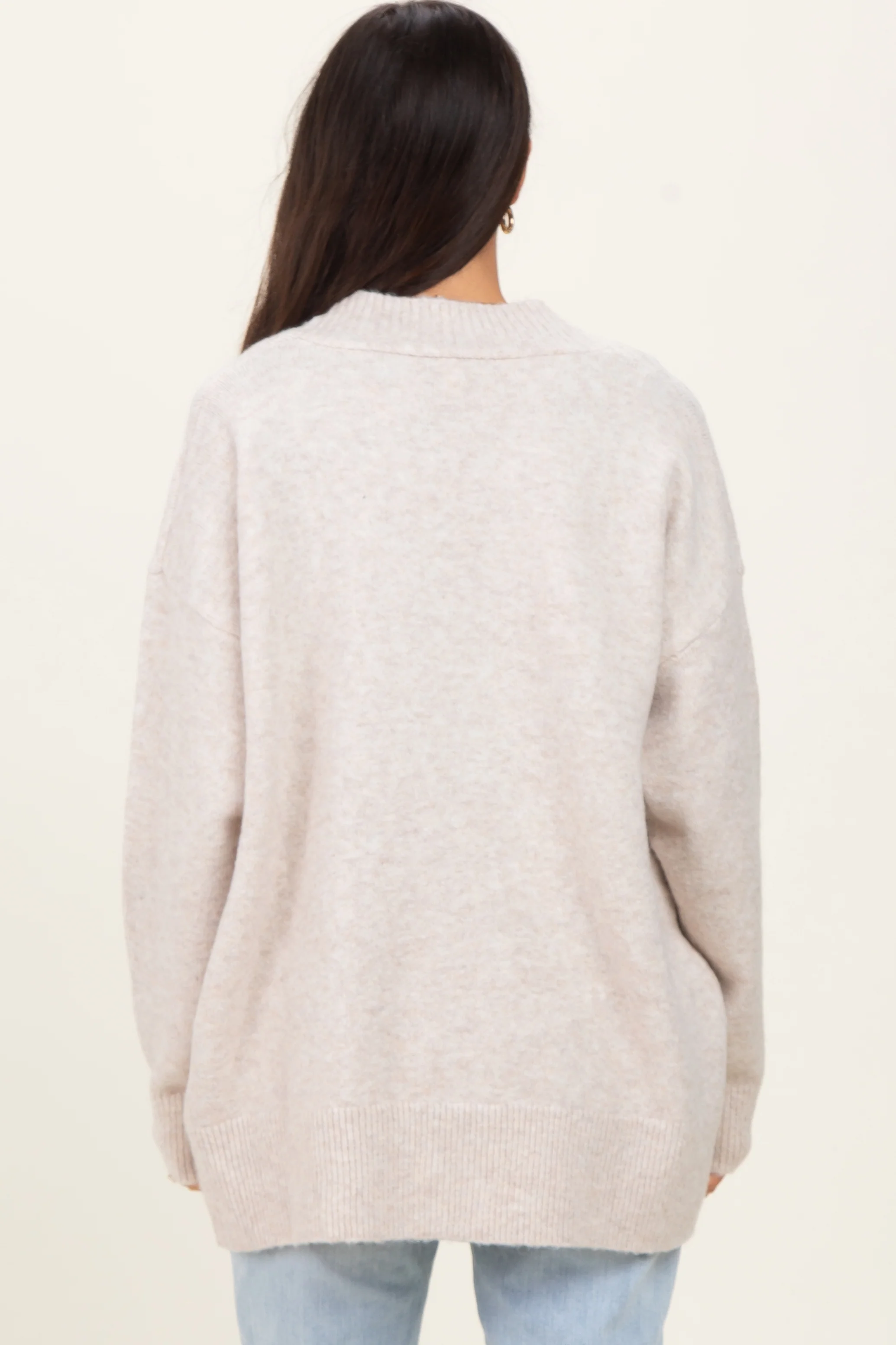Cream Oversized Toggle Button Cardigan - Image 7