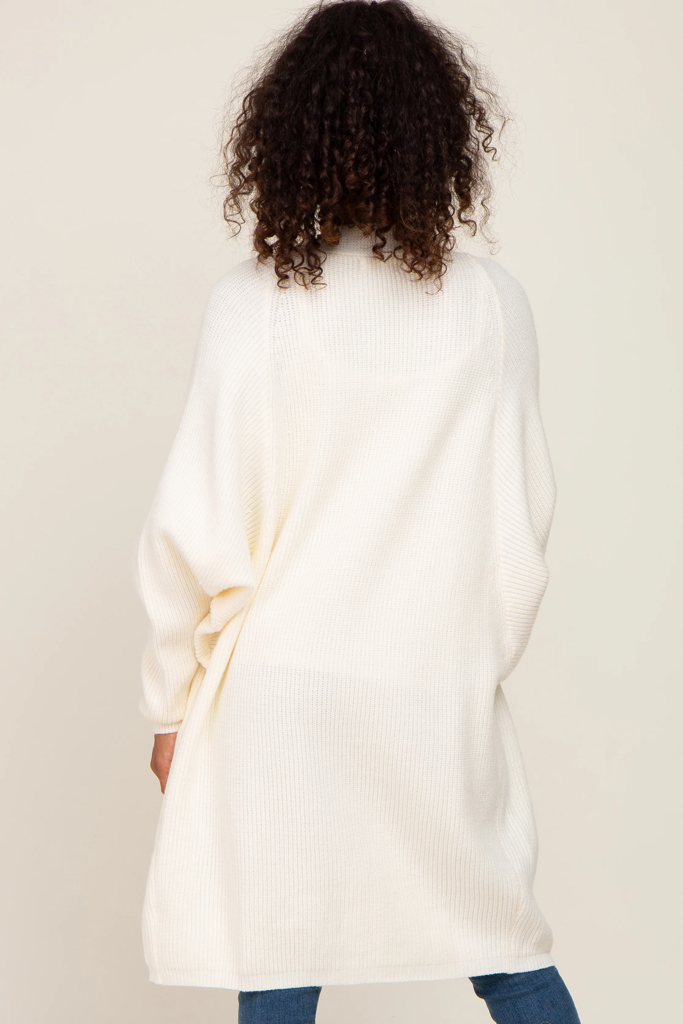 Cream Pocketed Knit Cardigan - Image 3