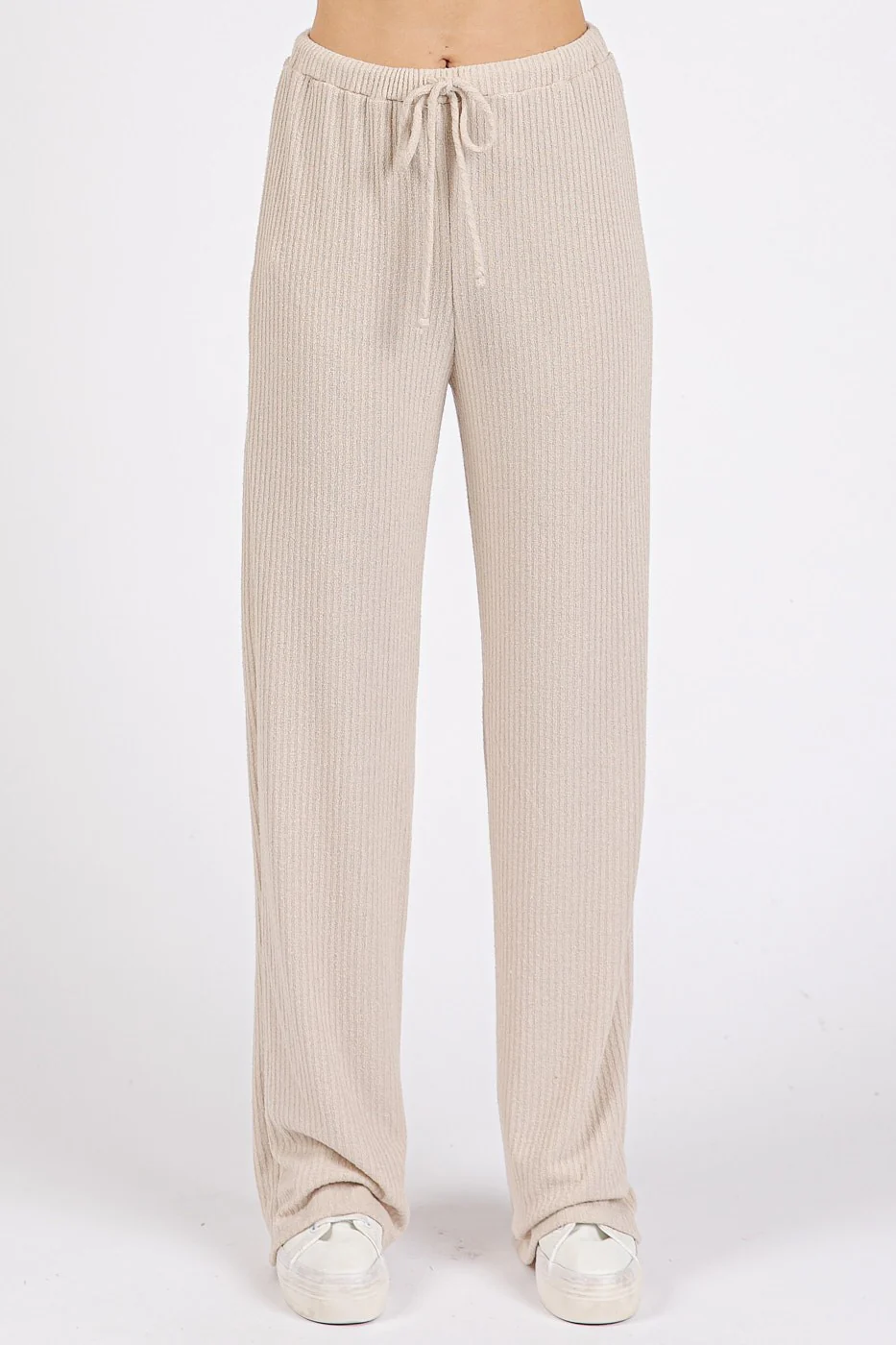 Cream Rib Knit Tank and Pant Set - Image 8