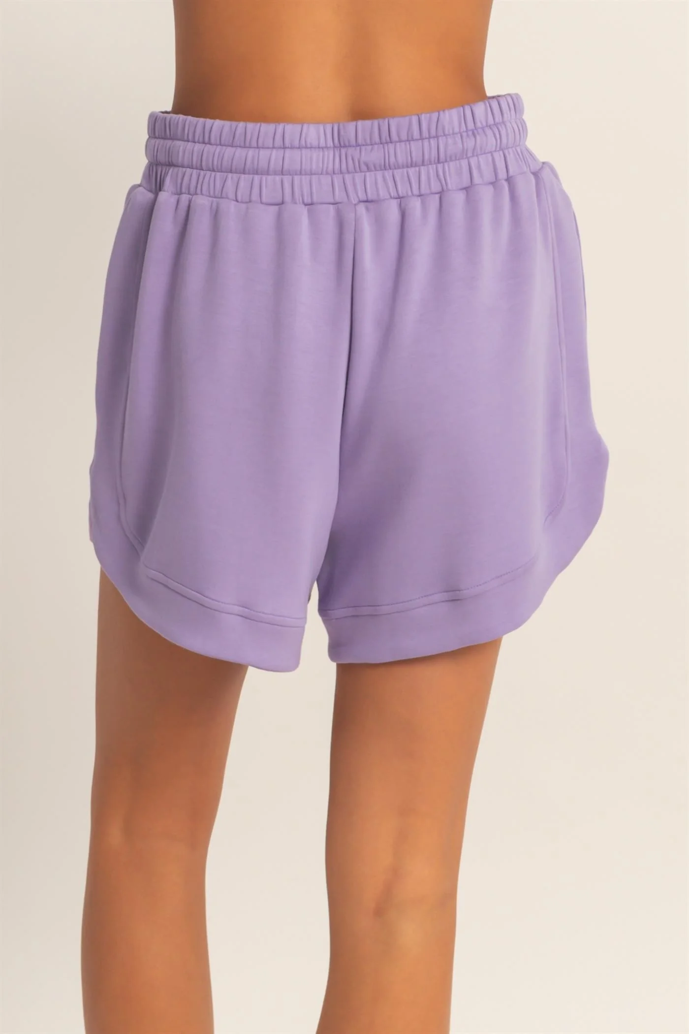 Dusty Purple Drawstring Relaxed Fit Shorts - Image 4