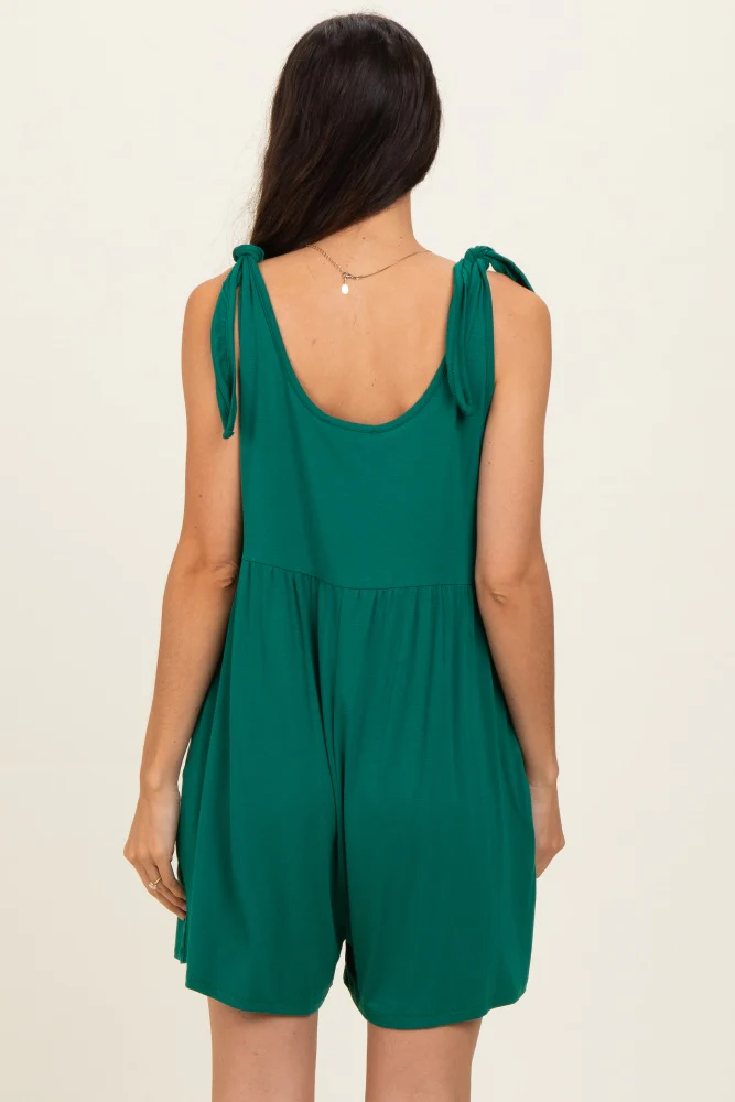 Forest Green Knot Strap Romper - Image 4