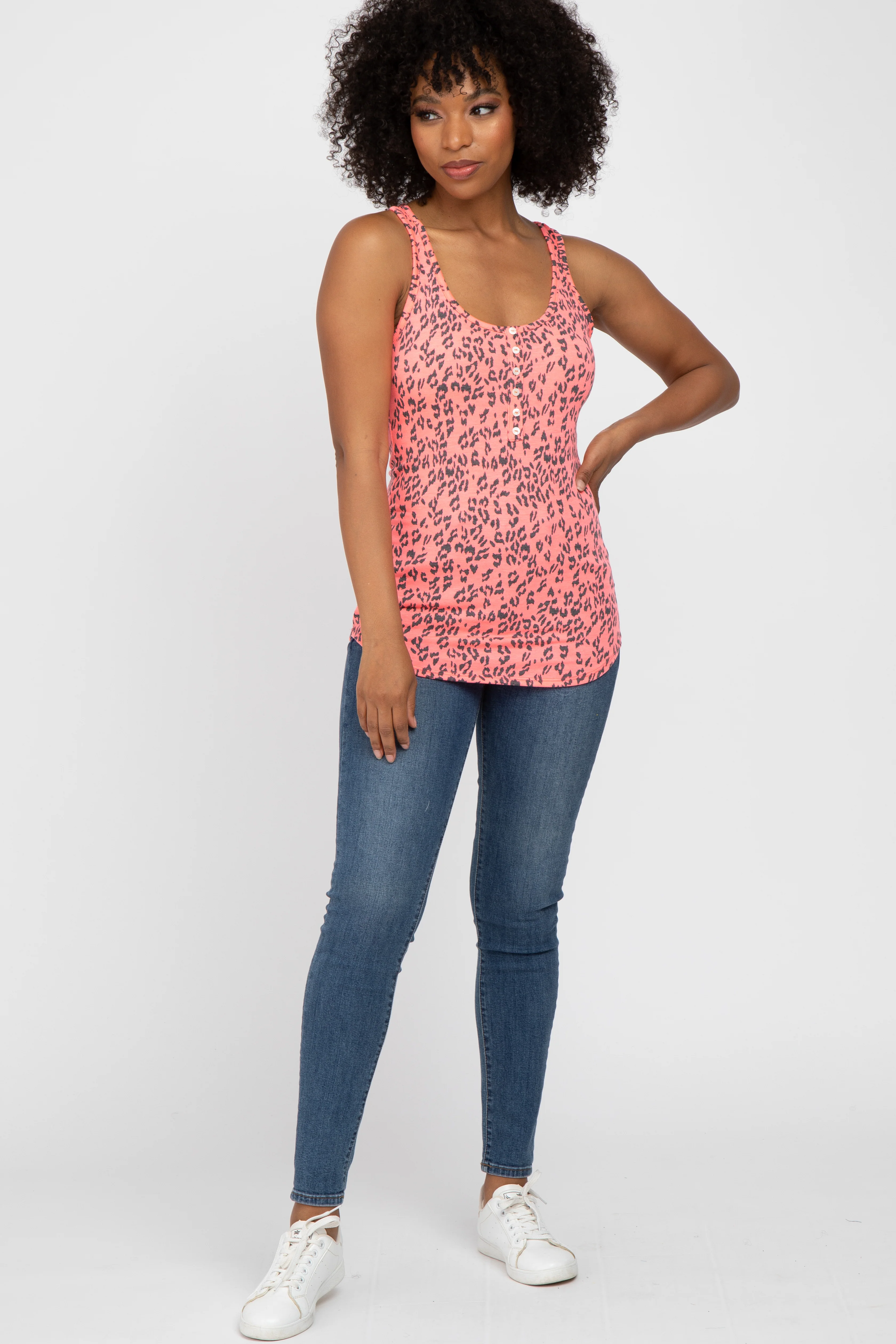Fuchsia Animal Print Racerback Tank Top - Image 4