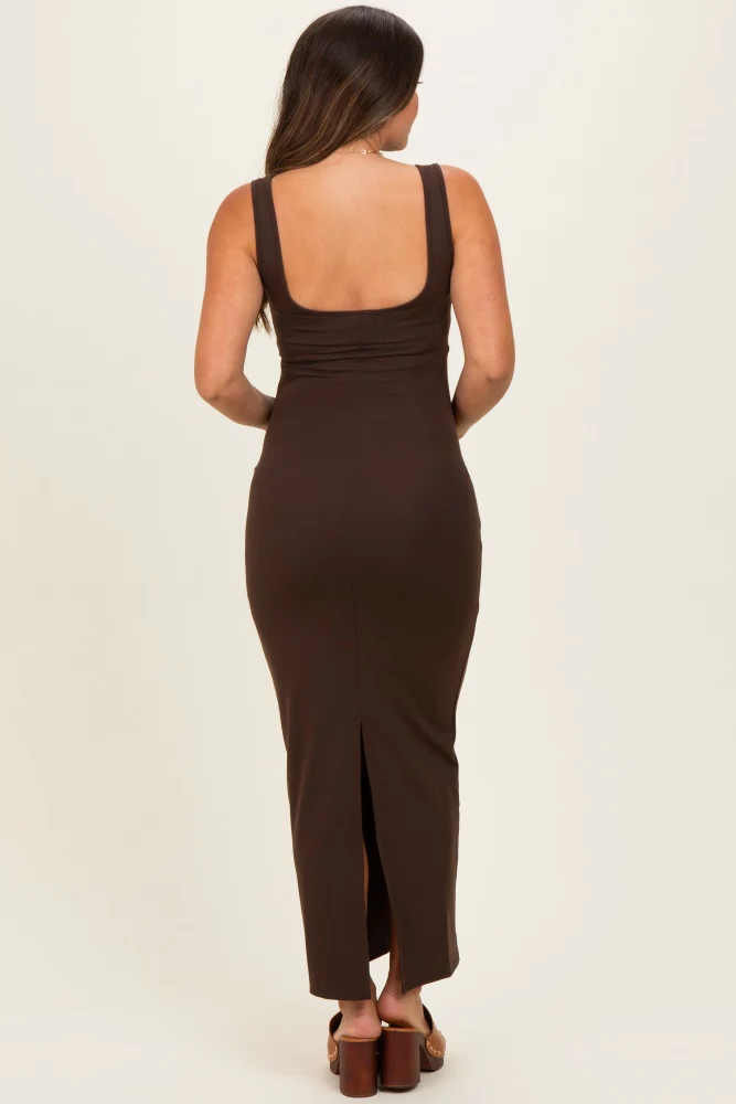 Fudge Low Back Square Neck Maternity Maxi Dress - Image 3