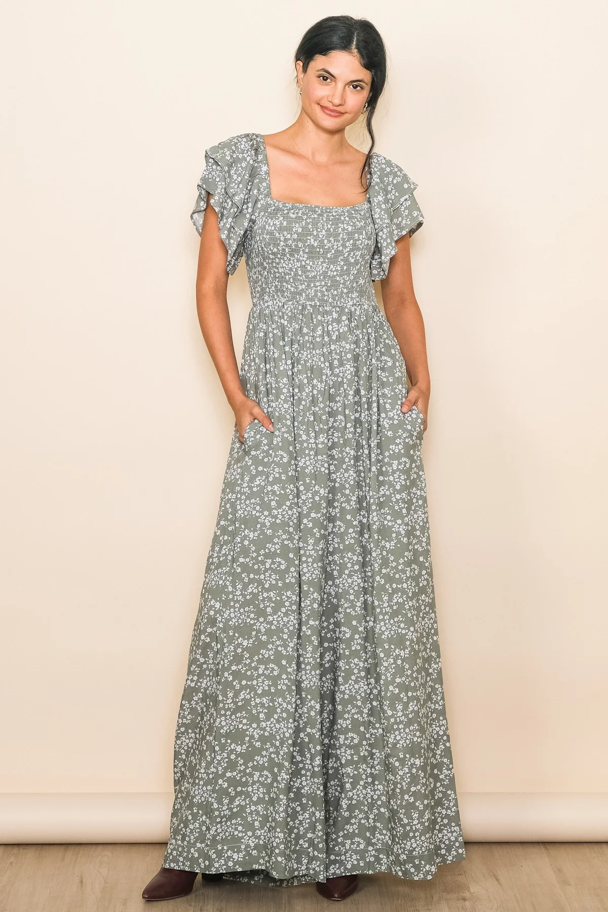 Green Floral Maternity Jumpsuit - Image 8