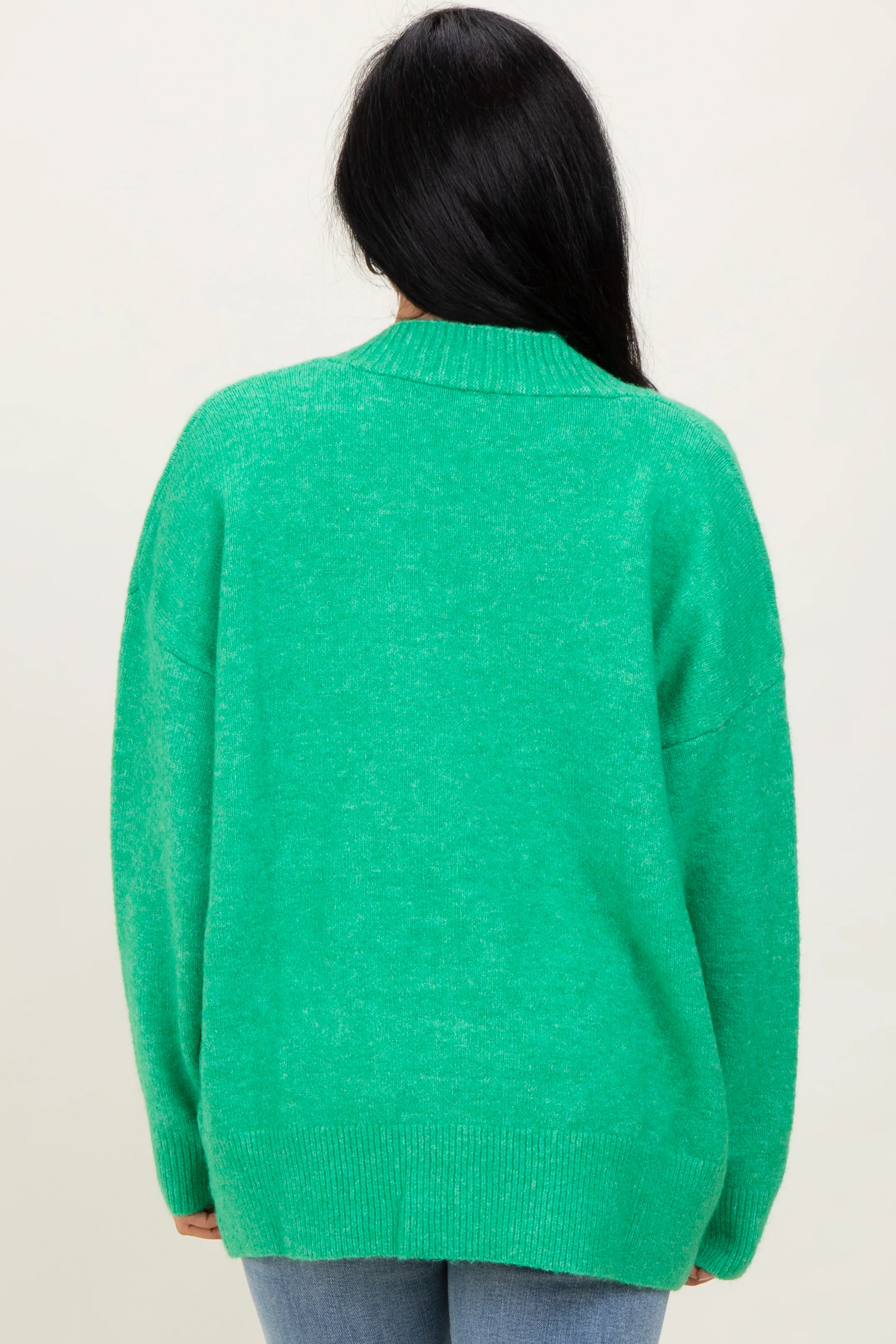 Green Oversized Toggle Button Cardigan - Image 4