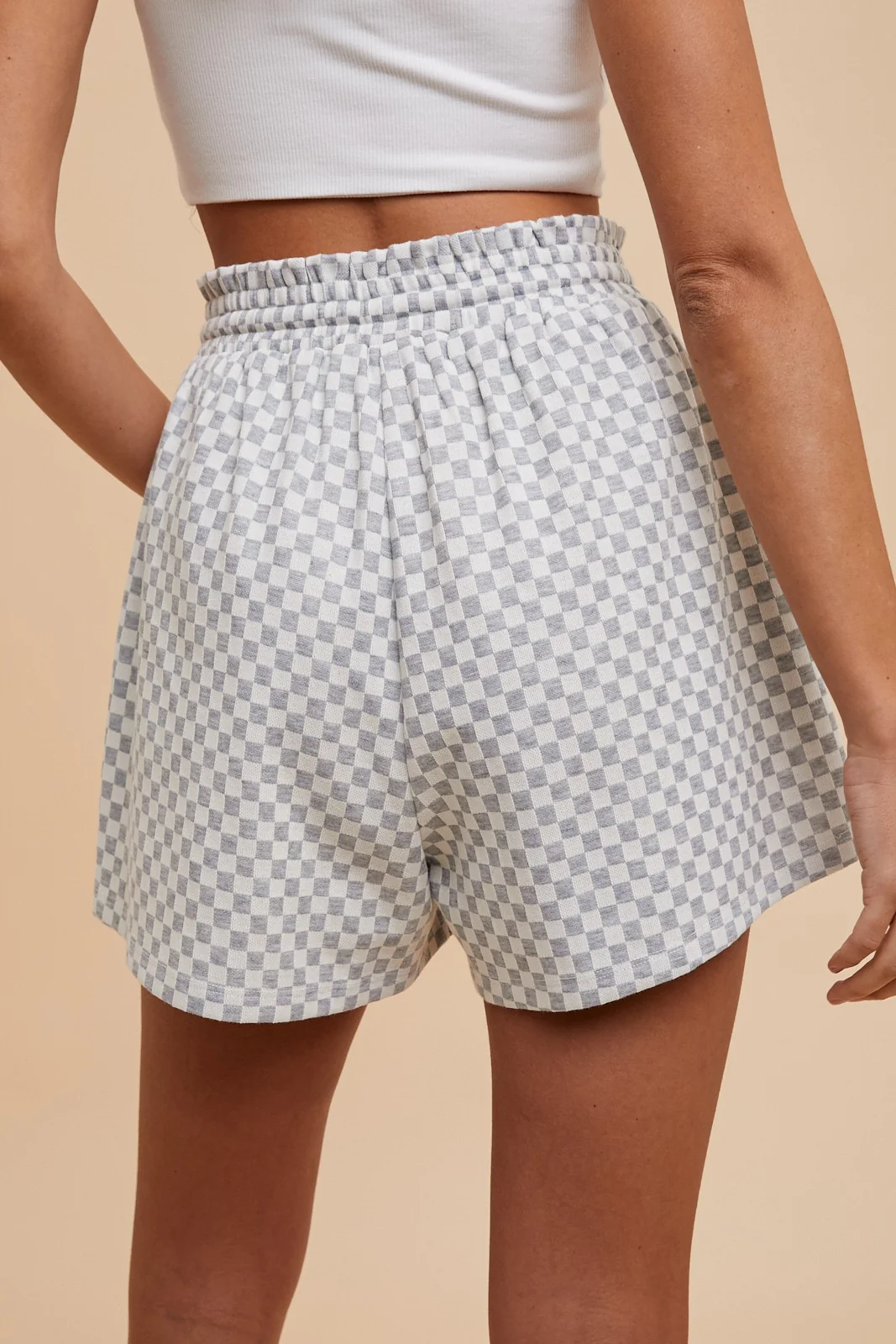 Grey Checkered Shorts - Image 4