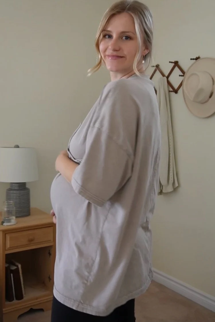 Grey Faded Wash Maternity Short Sleeve Top - Image 5