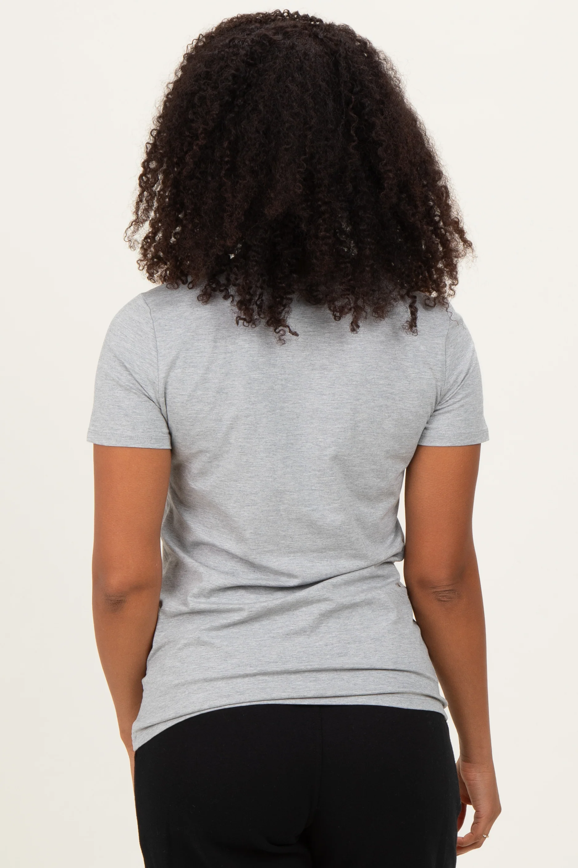 Heather Grey Basic Short Sleeve Tee - Image 4