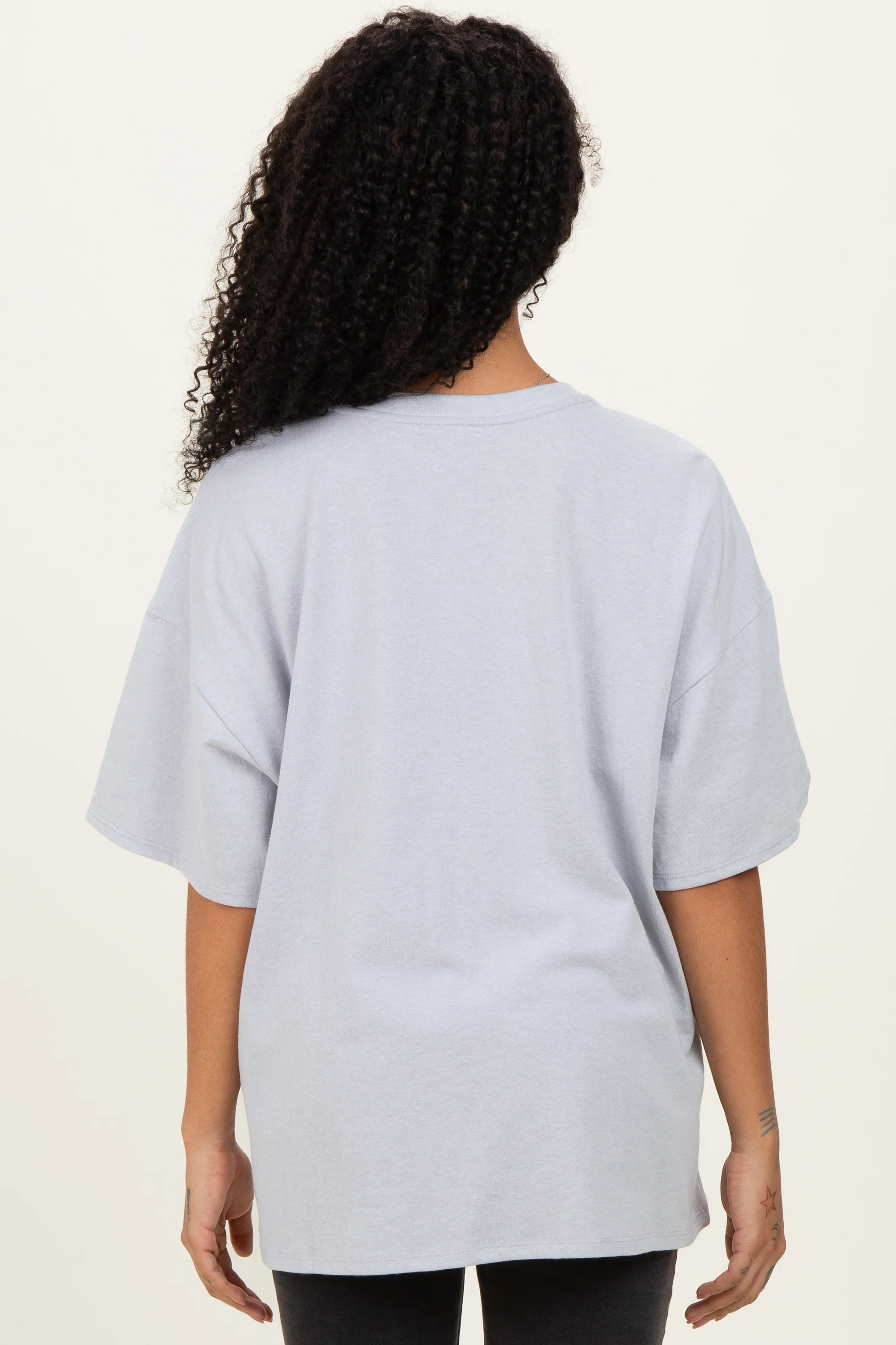 Heather Grey Cotton Oversized Tee - Image 4