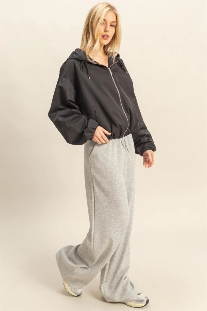 Heather Grey Flowy Knit Drawstring Maternity Pants - Image 7