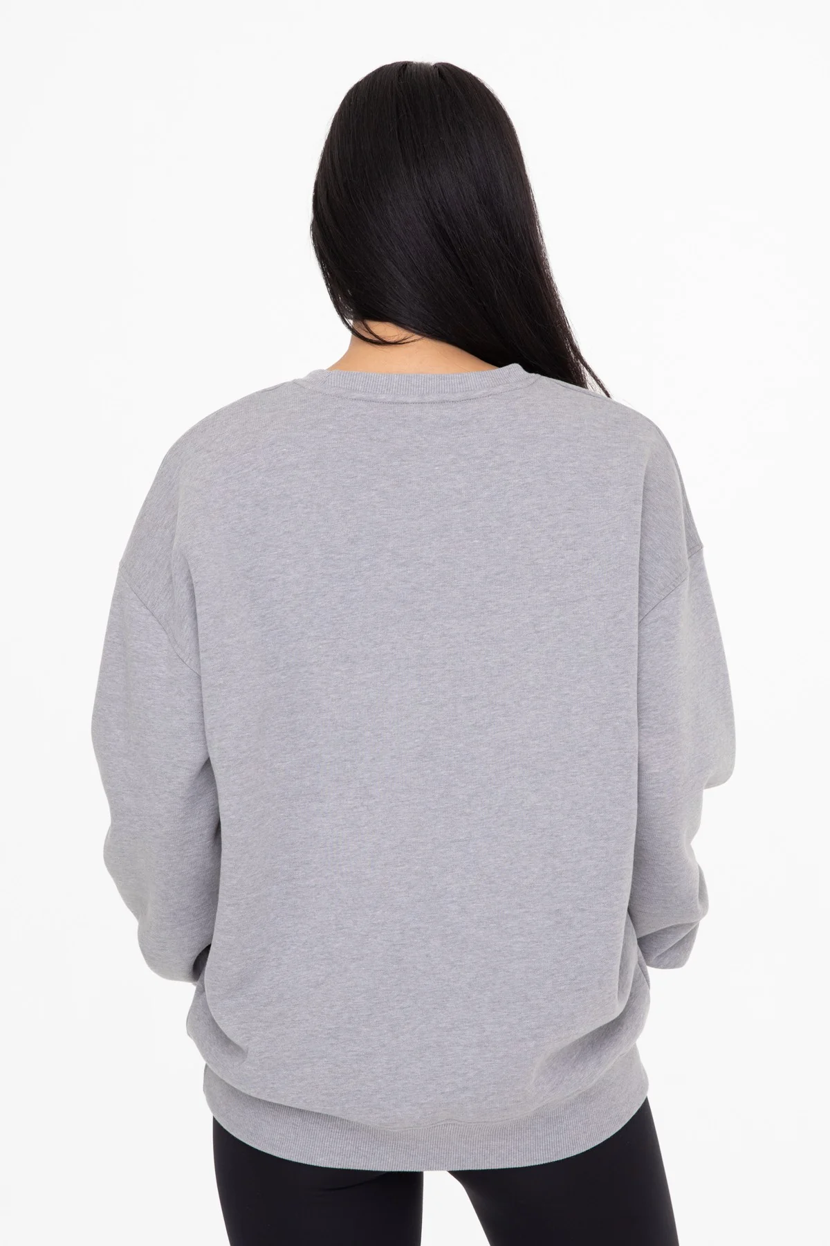 Heather Grey Soft Knit Fleece Lined Sweatshirt - Image 3