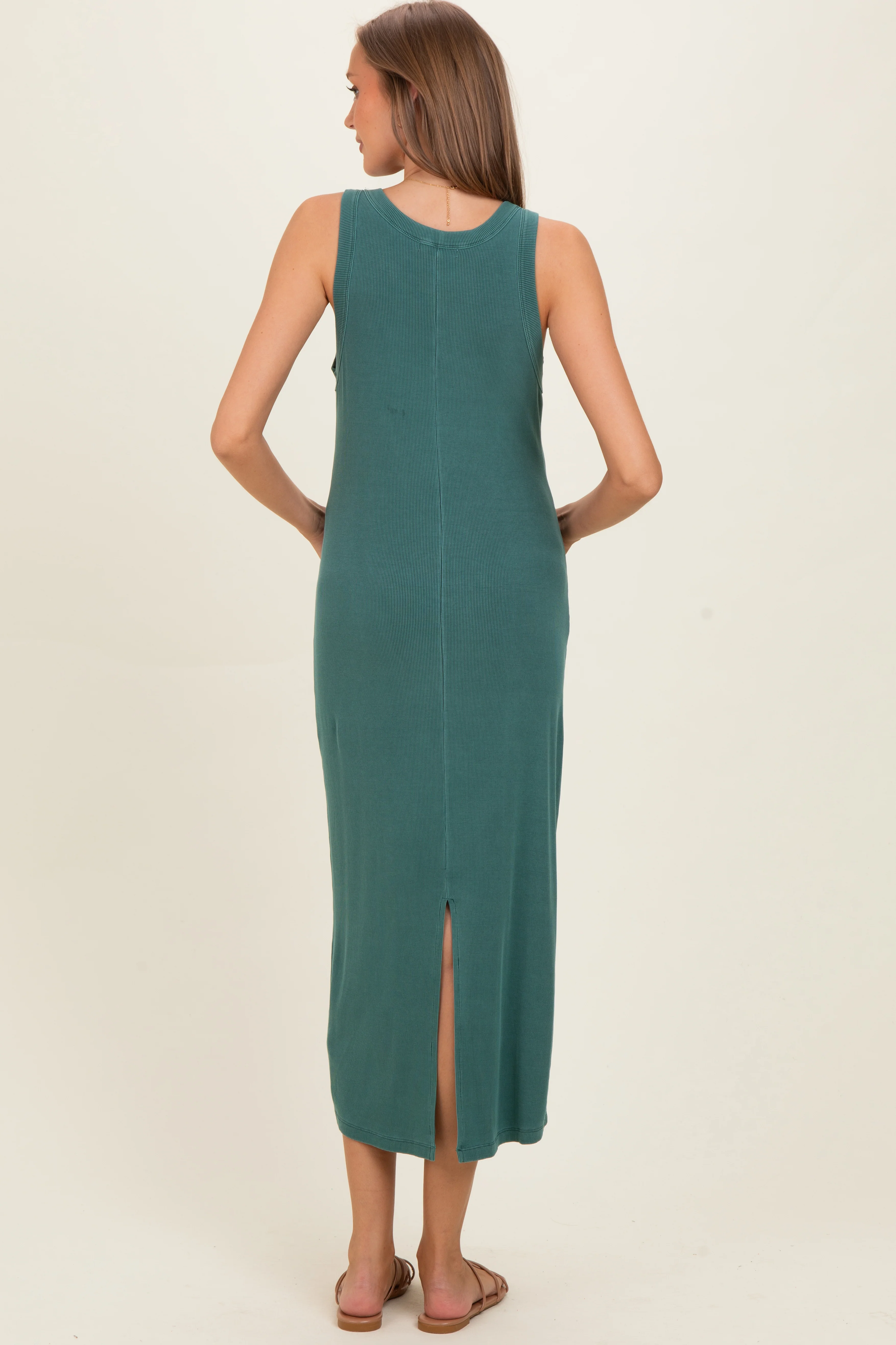 Hunter Ribbed Maternity Midi Tank Dress - Image 3