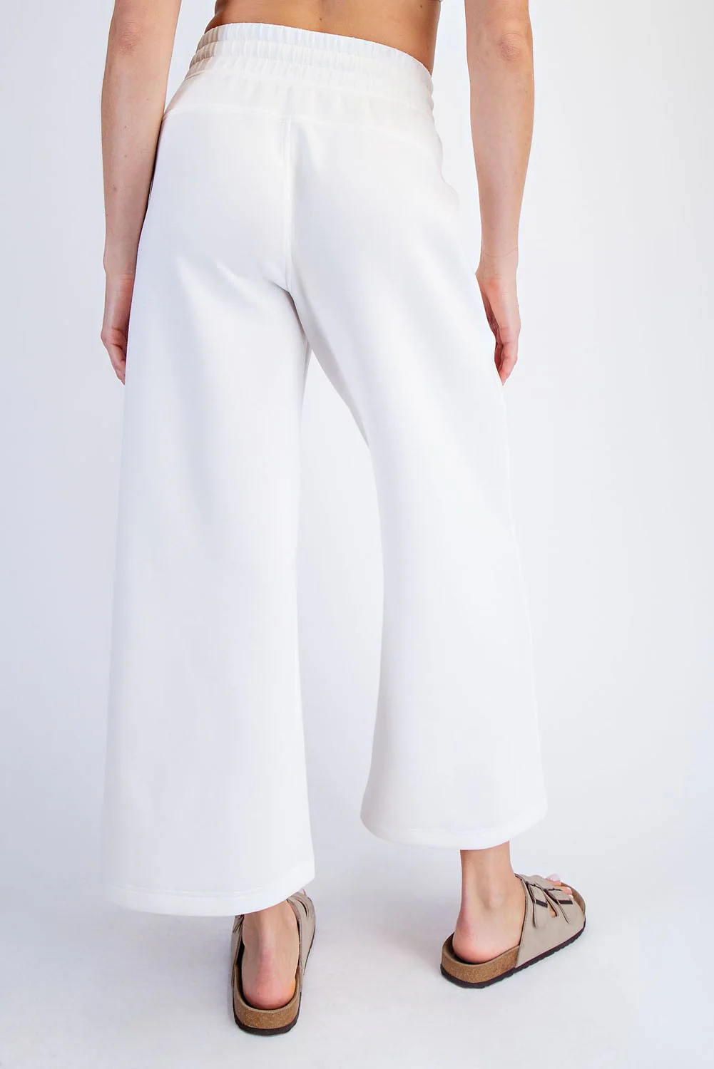Ivory Ankle Wide Leg Lounge Pants - Image 4